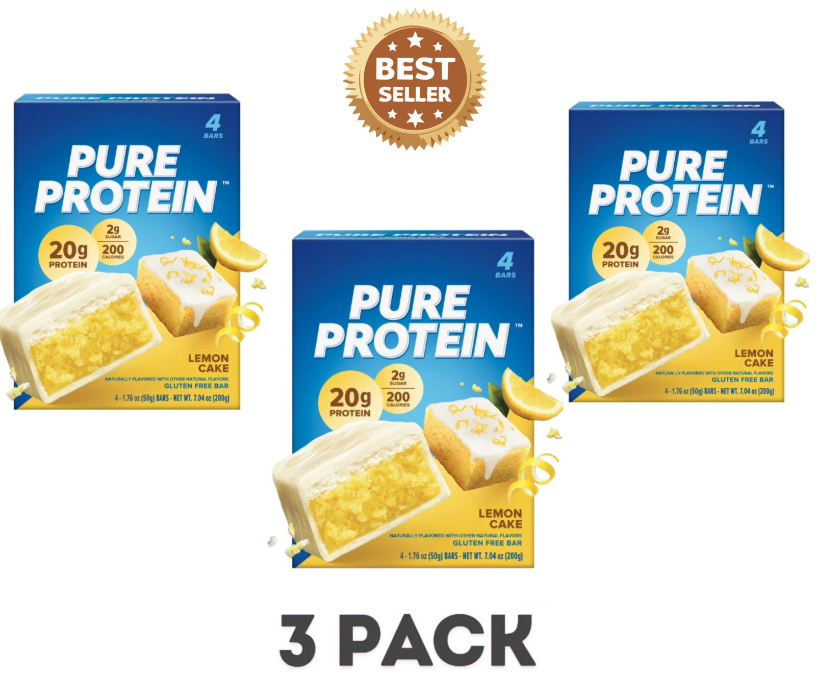 Pure Protein Pure Protein Bars Non-GMO, High Protein, Lemon Cake, 12 Count