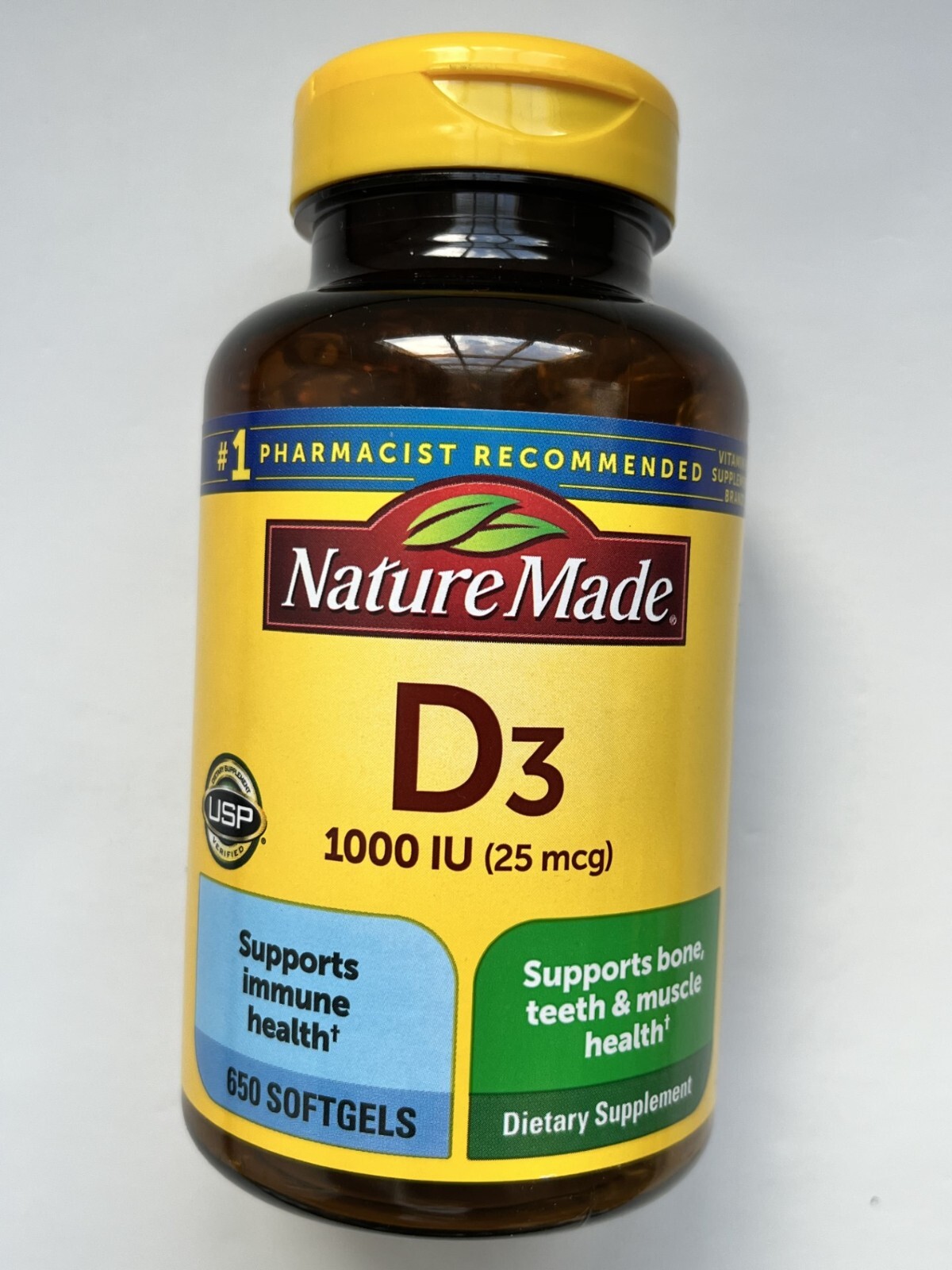 Nature Made Vitamin D3 25 mcg 650 Softgels Dietary Supplement EXP 04/2026