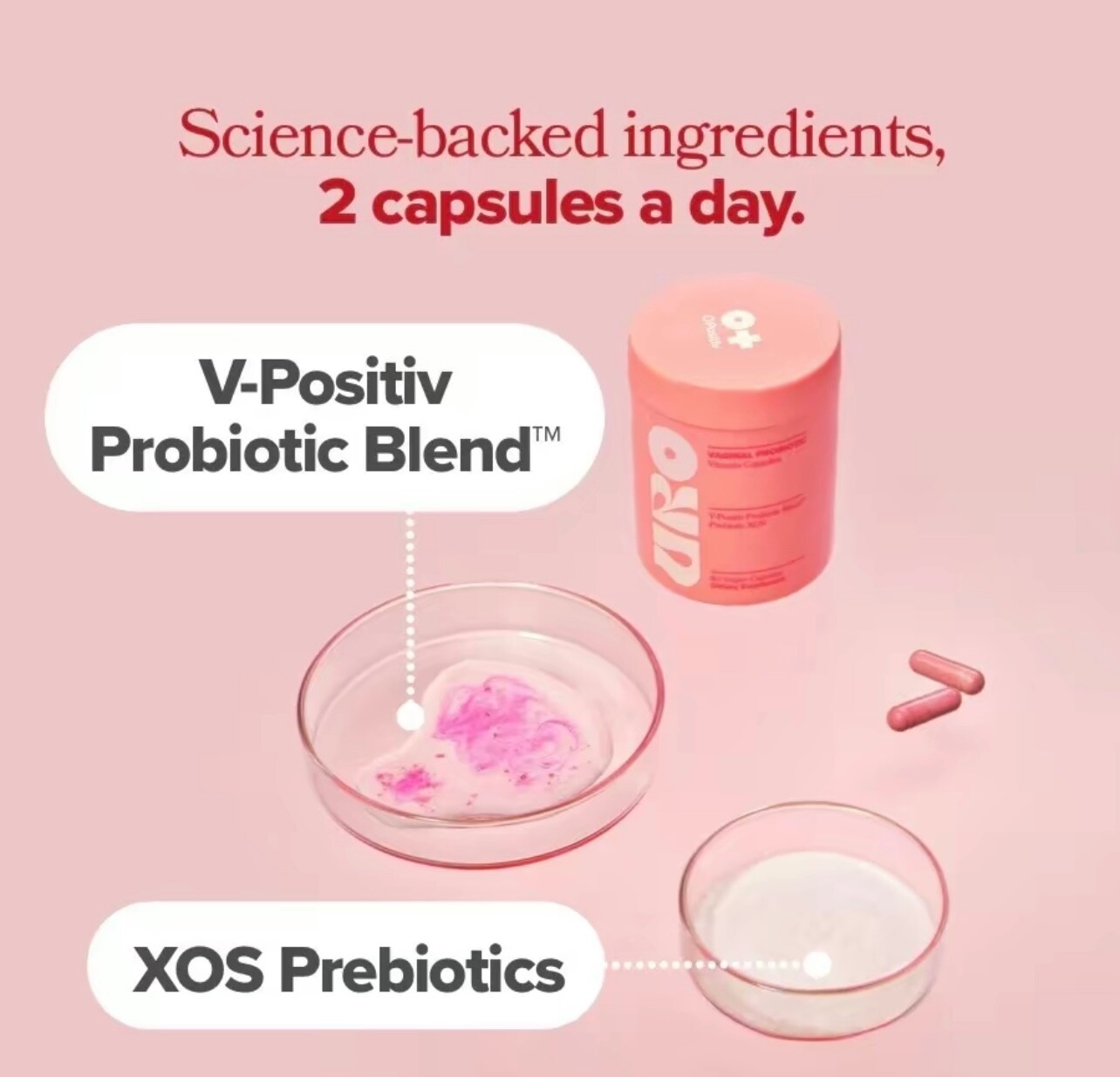O Positiv URO pH Balance Vaginal Probiotics, 60 Capsules