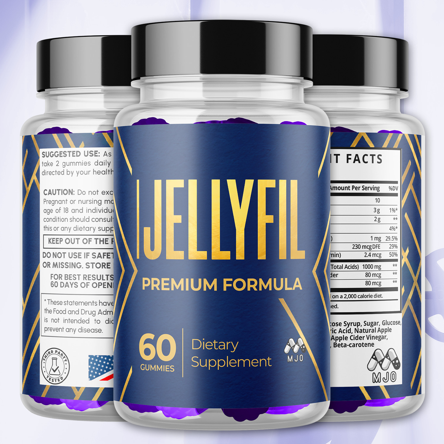 (3 Pack) Jellyfil Male Gummys Advanced Male Health Vitamin Support 180 Gummies