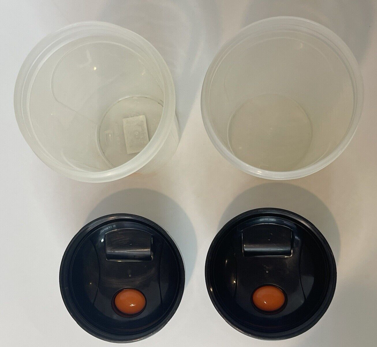 310 Nutrition Shaker Blender Cup Lot of 2 25oz ea Clear Orange Black