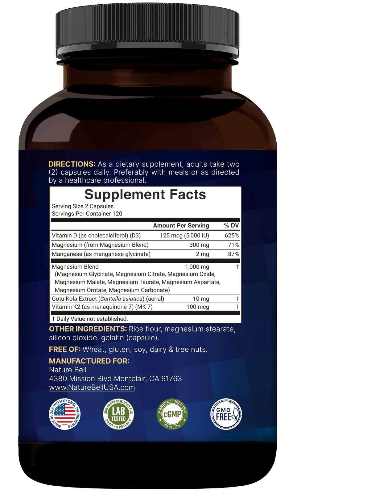 NatureBell 12-in-1 Magnesium Complex 1000mg, 4-Months 240 Count (Pack of 1)