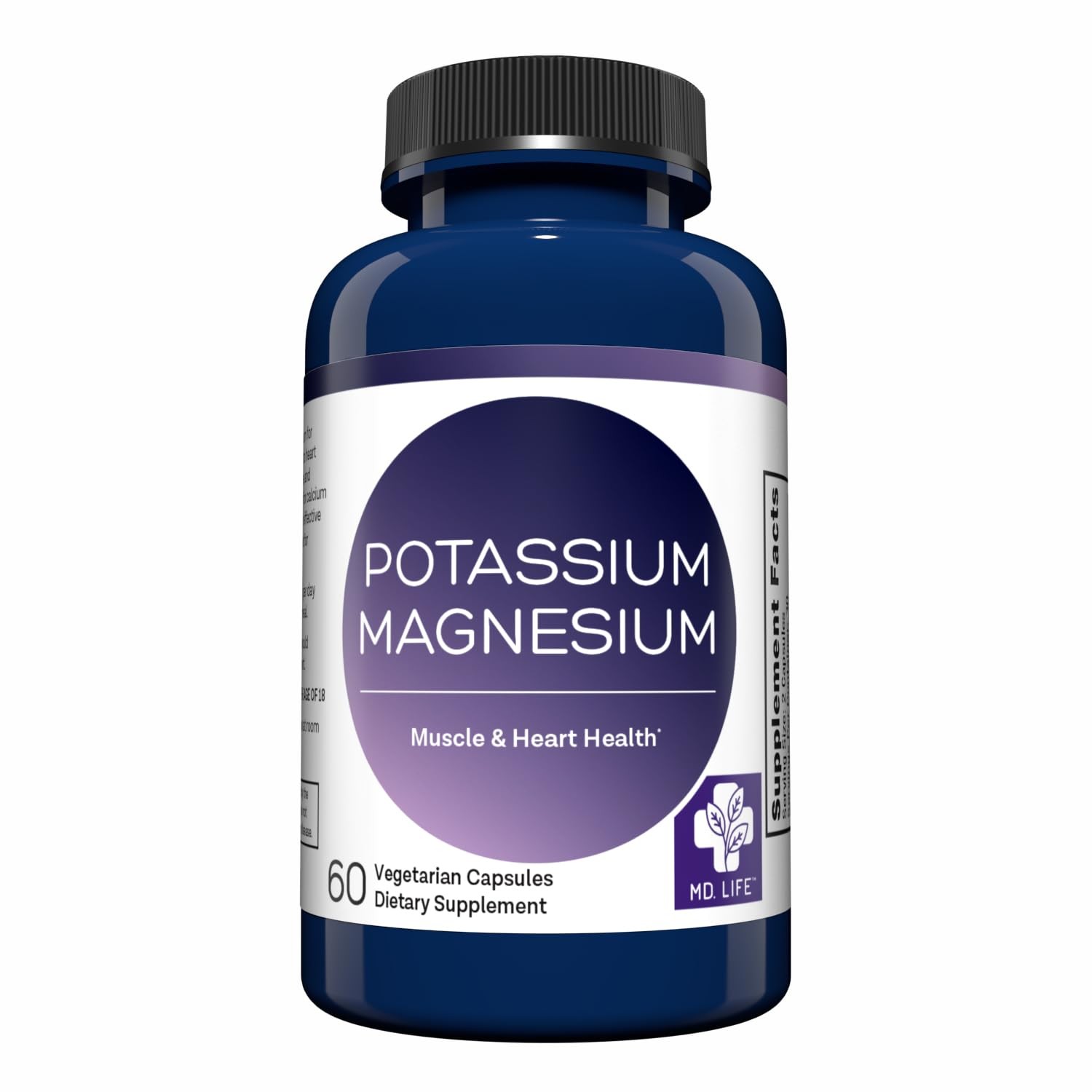 MD. Life Potassium Magnesium Supplement – 60 Capsules – 1 Count (Pack of 60)