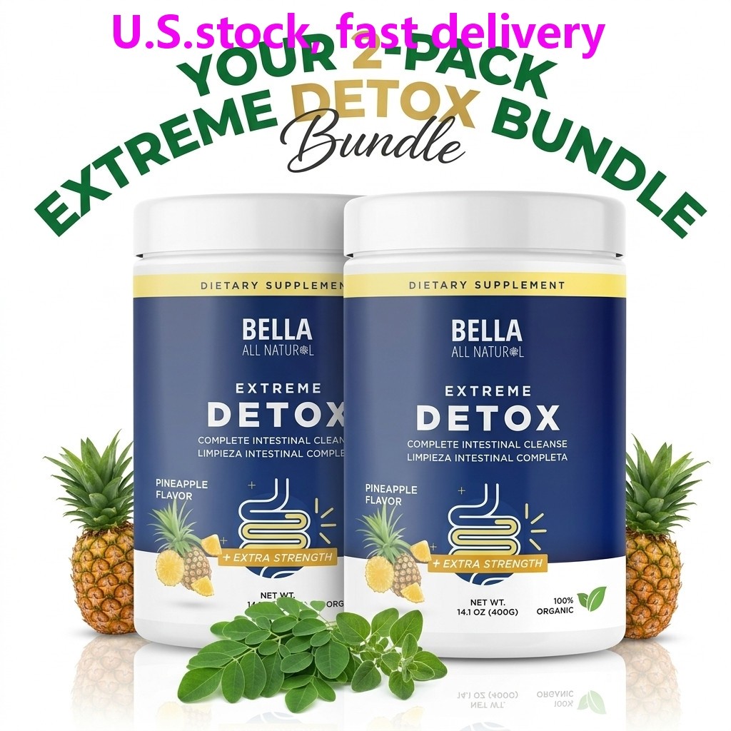 2-Pack Bella All Natural Extreme Detox Intestinal Cleanse Pineapple Powder 800g