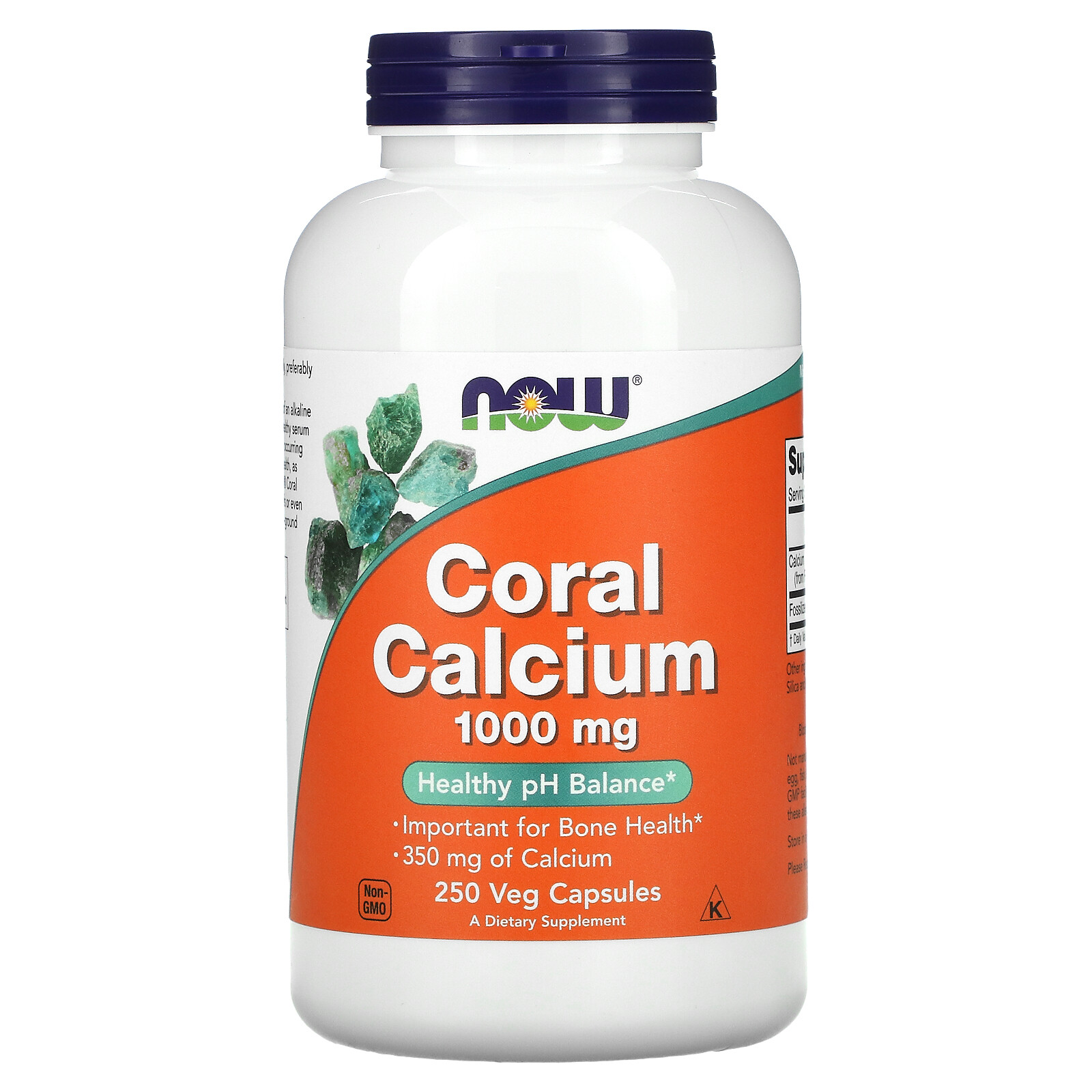 Now Foods Coral Calcium 1 000 mg 250 Veg Capsules GMP Quality Assured, Kosher