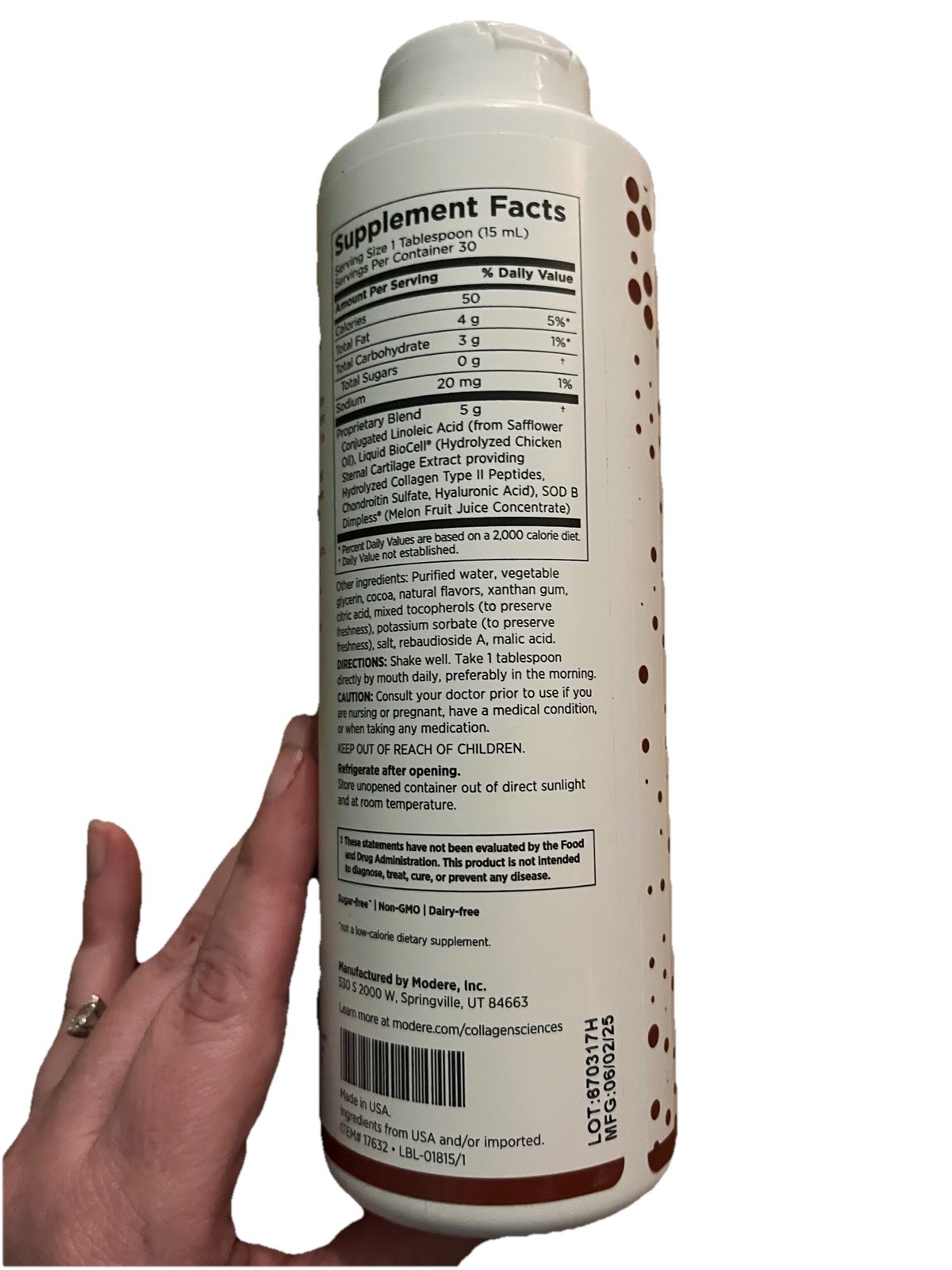 Modere Trim & Smooth Chocolate Dietary Supplement 15.2 fl oz