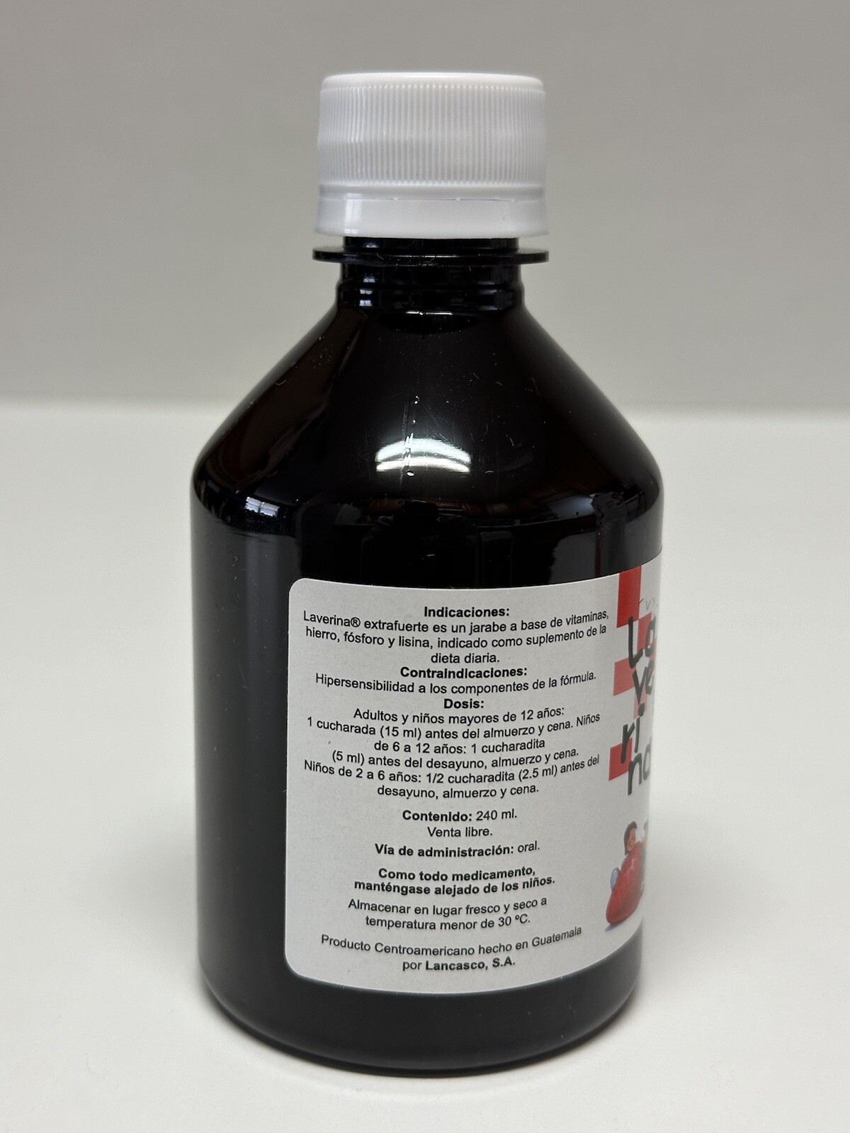 LAVERINA EXTRA STRONG MULTIVITAMIN B1,B2,B12,IRON, SYRUP SAVOR STRAWBERRY 240ml