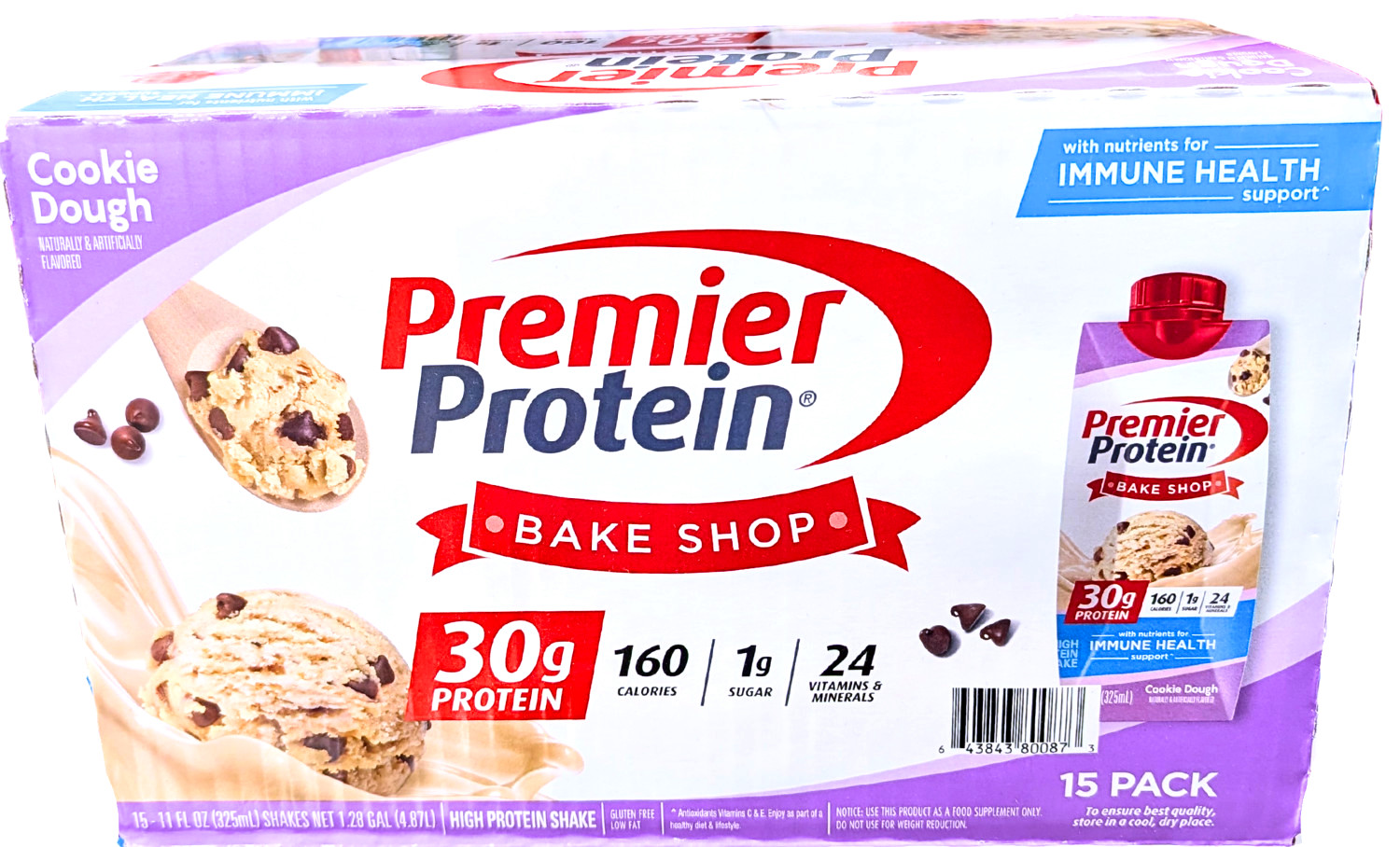 Premier Protein 30g High Protein Shake Cookie Dough 15 x 11 Fl Oz EXP 06/2026