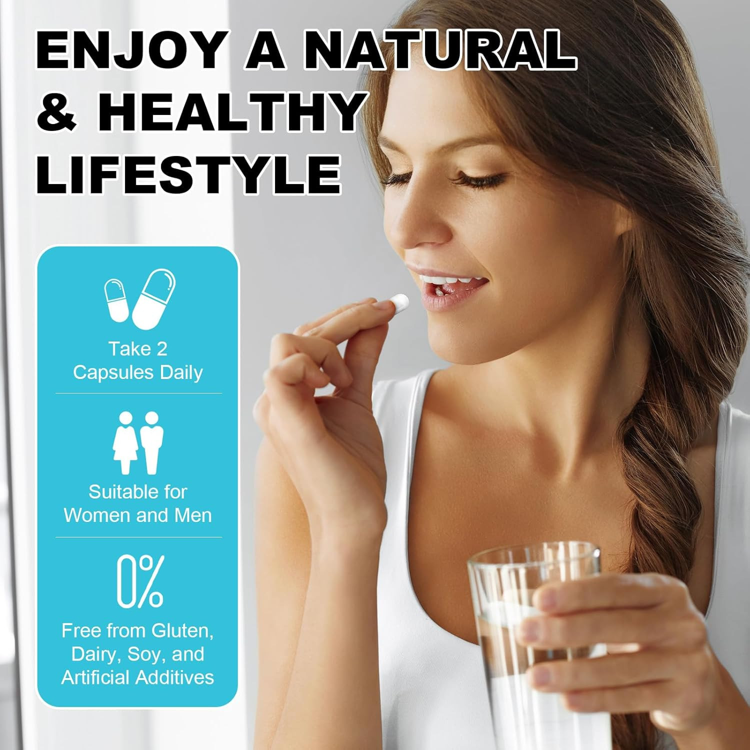 4-In-1 Gut Health Supplement with Probiotics, Prebiotics, Postbiotics & Digestiv