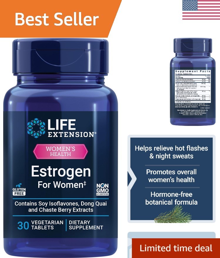 Estrogen for Women, Helps Relieve hot Flashes and Night Sweats, Soy isoflavon…