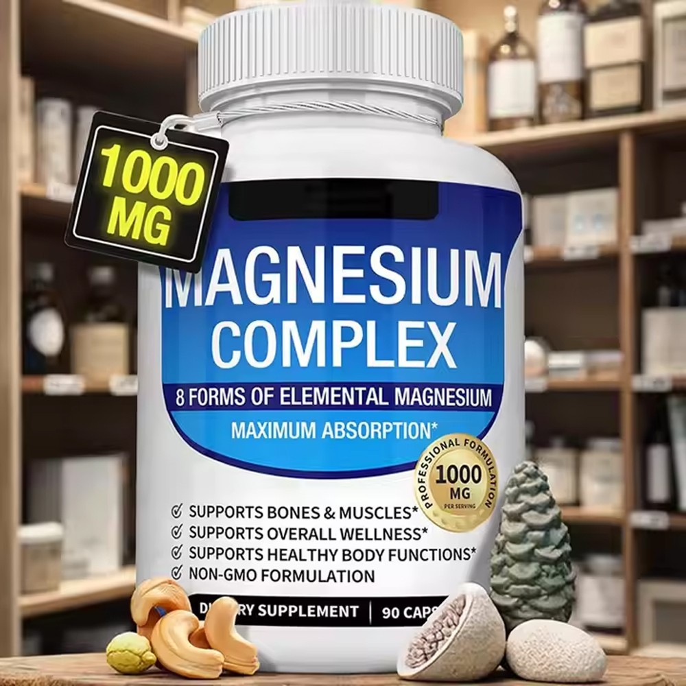1~5x Magnesium Complex,1000mg of 8-element magnesium, Gluten Free Non GMO 90Caps