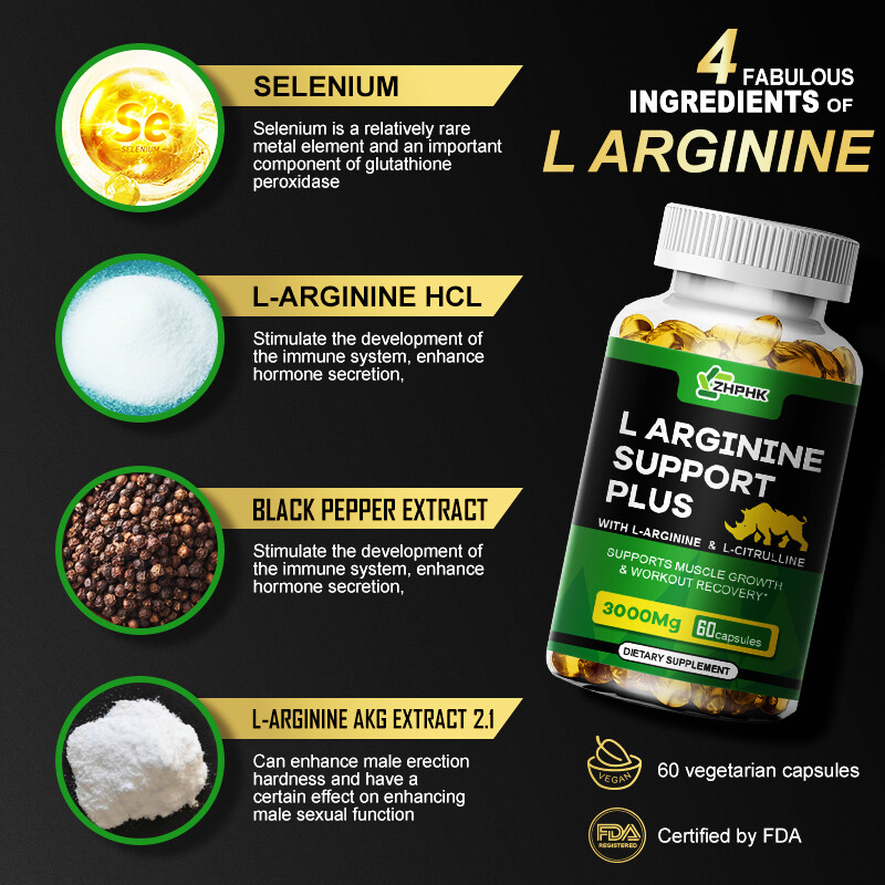 L-Arginine 3000mg testosterone booster sperm health energy and support sexual