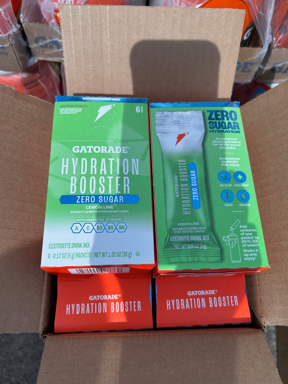 Gatorade Hydration Booster 48pks x .17oz Zero Sugar Lemon Lime BB 6/2026