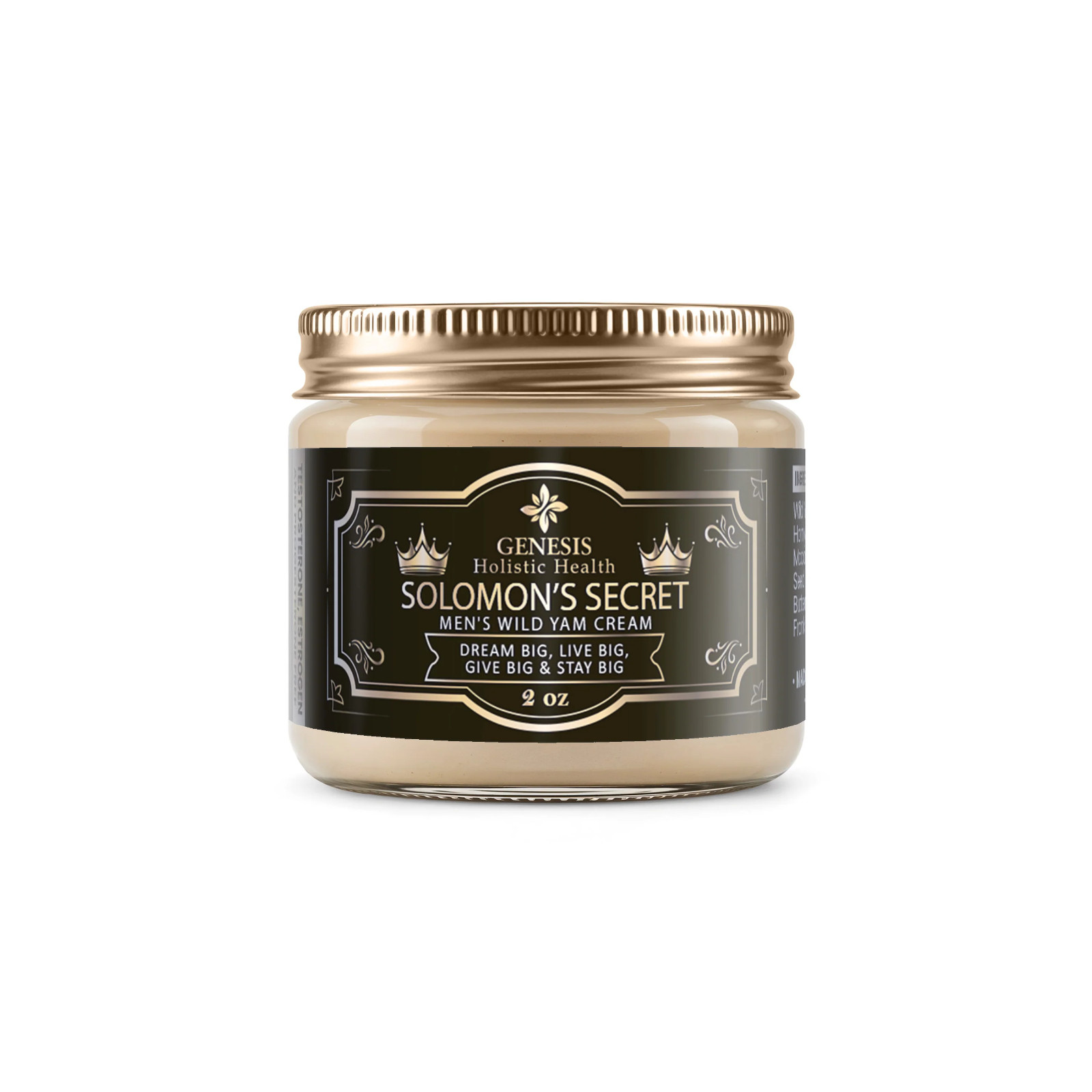 100% Authentic Genesis 2oz Solomon’s Secret Men’sWild Yam Cream- Live Big