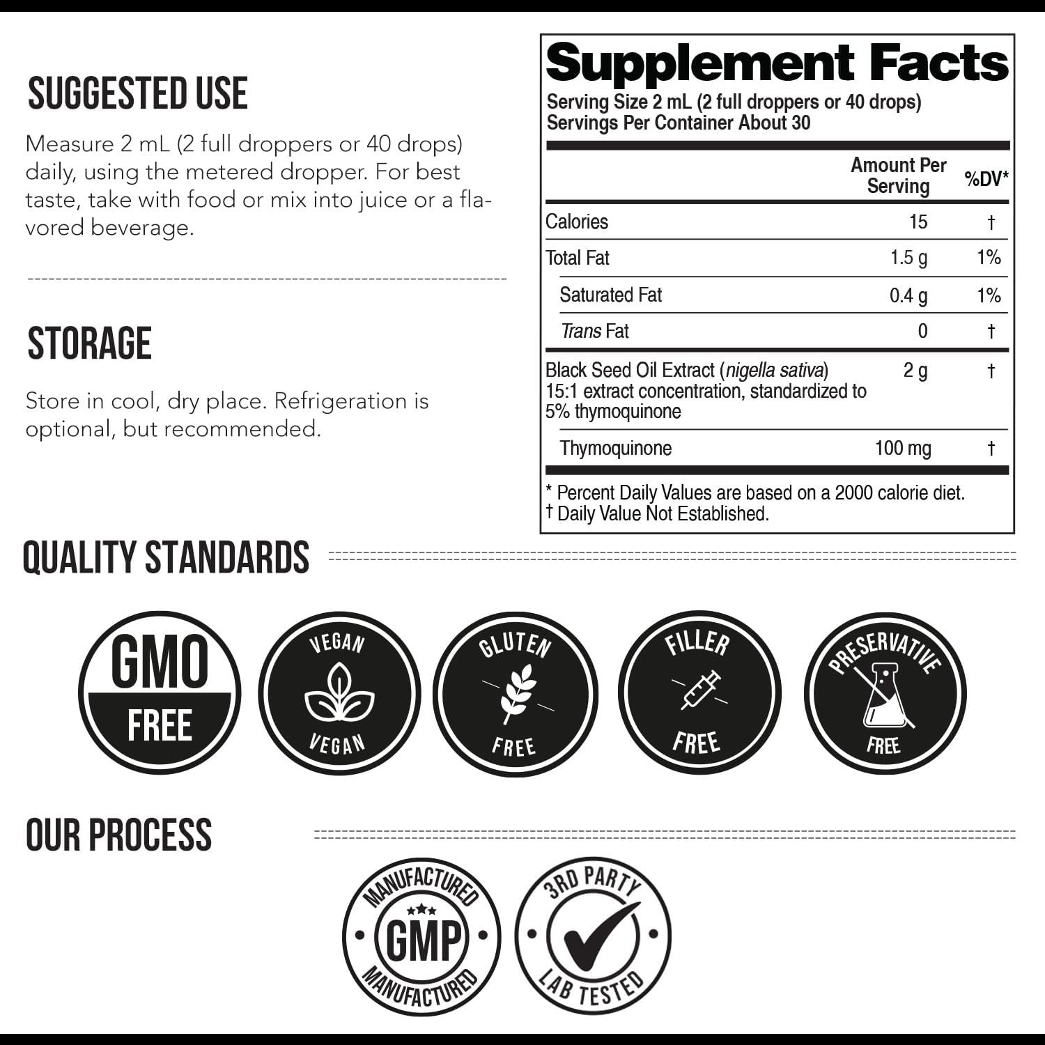 Black Seed Oil Liquid | 5% Thymoquinone – Tq-Advanced® | High Potency – 100 Mg p