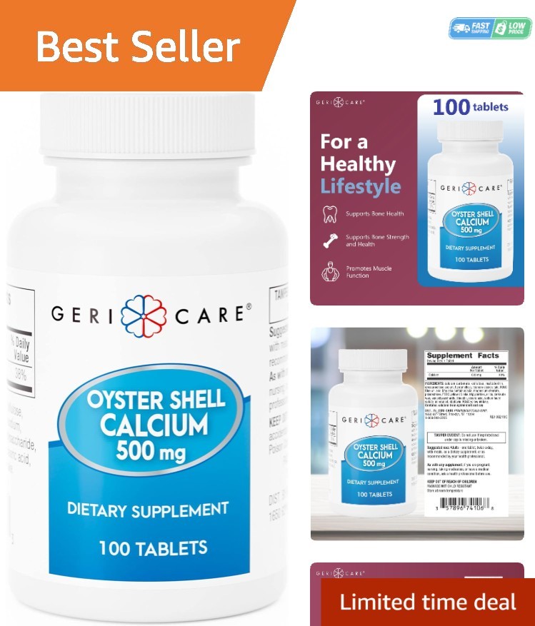 Oyster Shell Calcium 500 mg – Essential Bone & Muscle Support, 100 Count