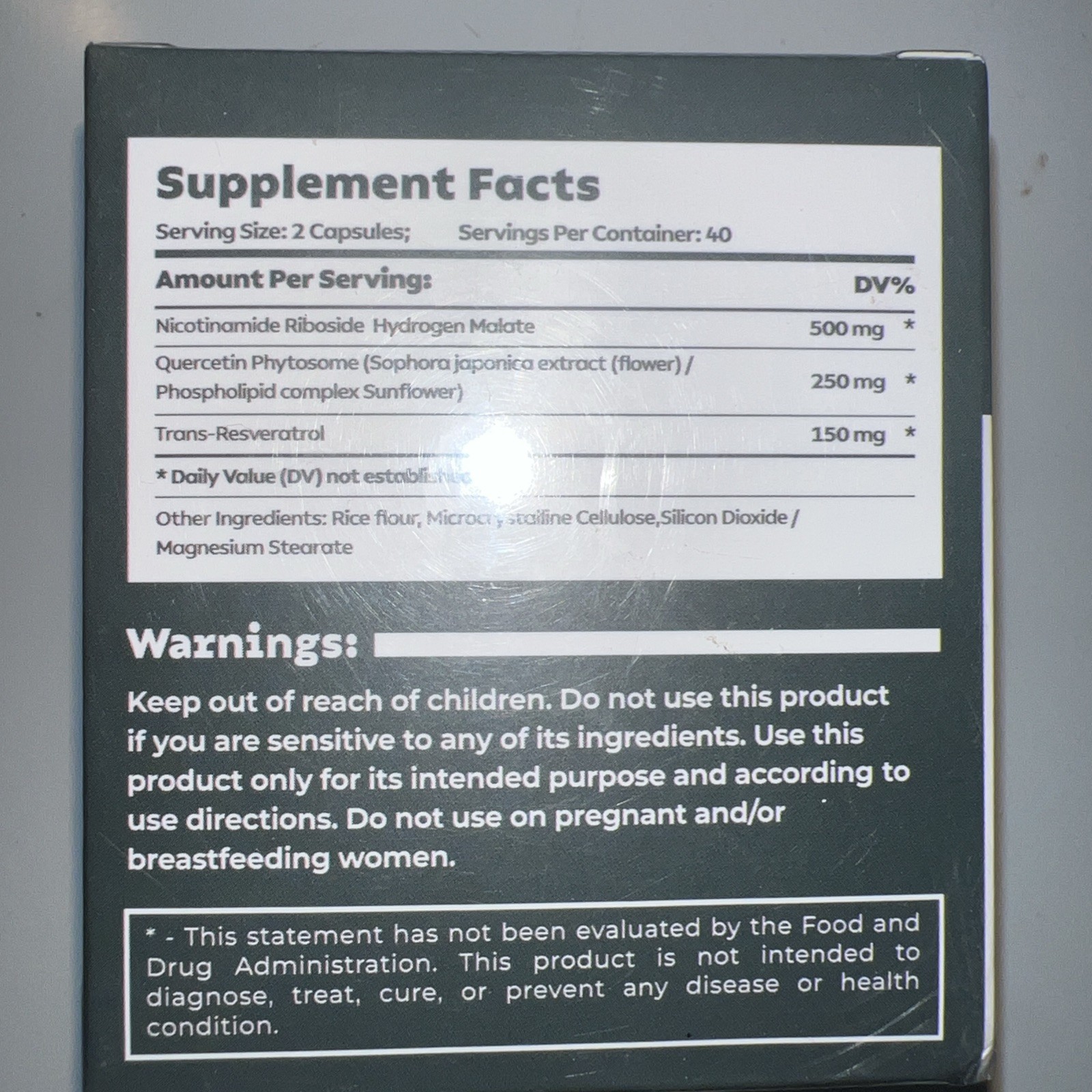 NAD+ Supplement for Anti-Aging Energy Focus & Nicotinamide Riboside Resveratrol