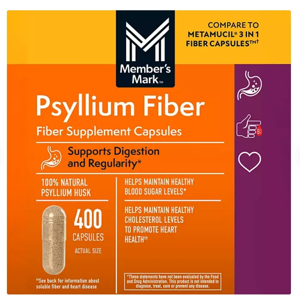 Member’s Mark 100 % Psyllium Fiber 400 Capsules,