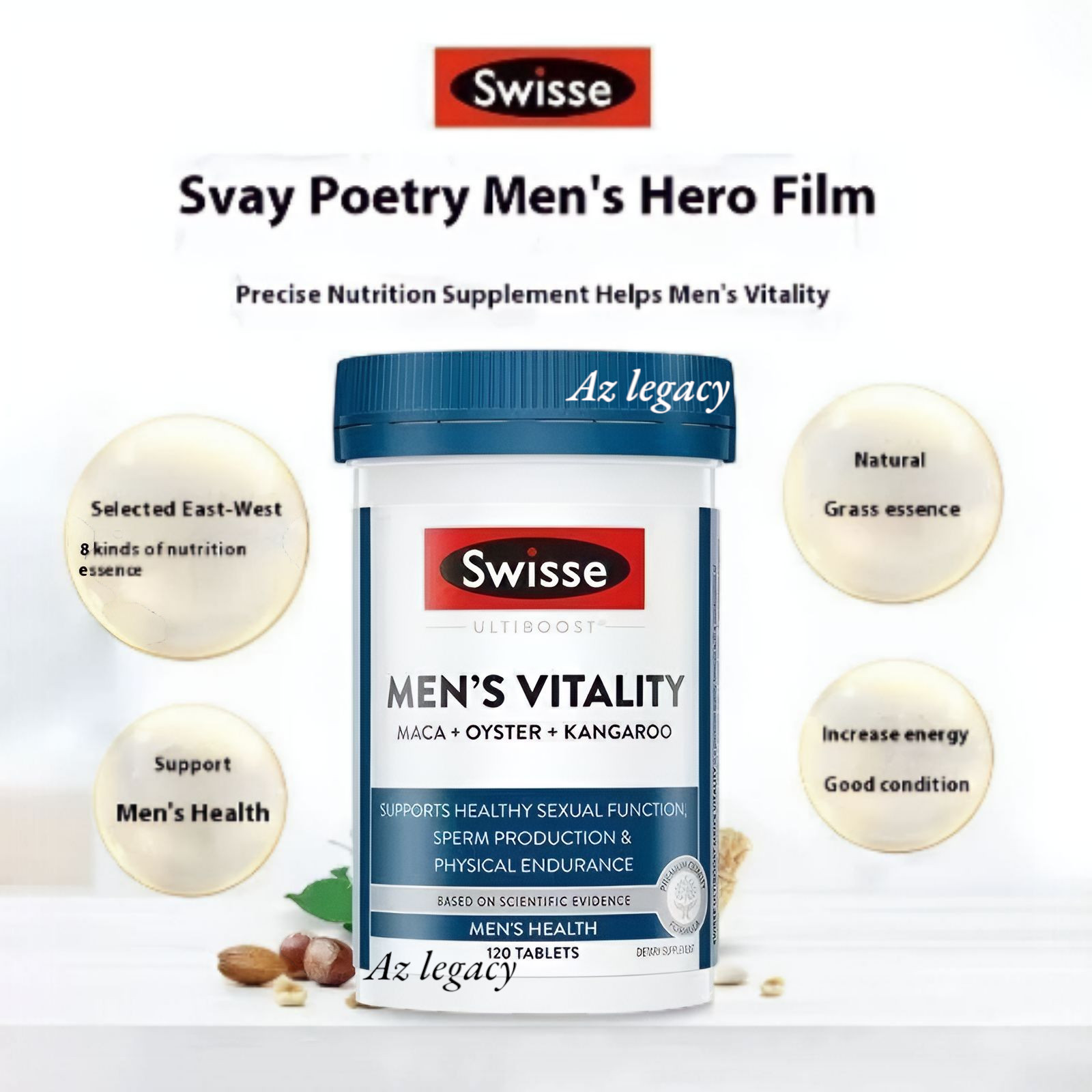BUY 2 FREE 1 Swisse Ultiboost Men’s Vitality Maca + Oyster + Kangaroo 120Tablets