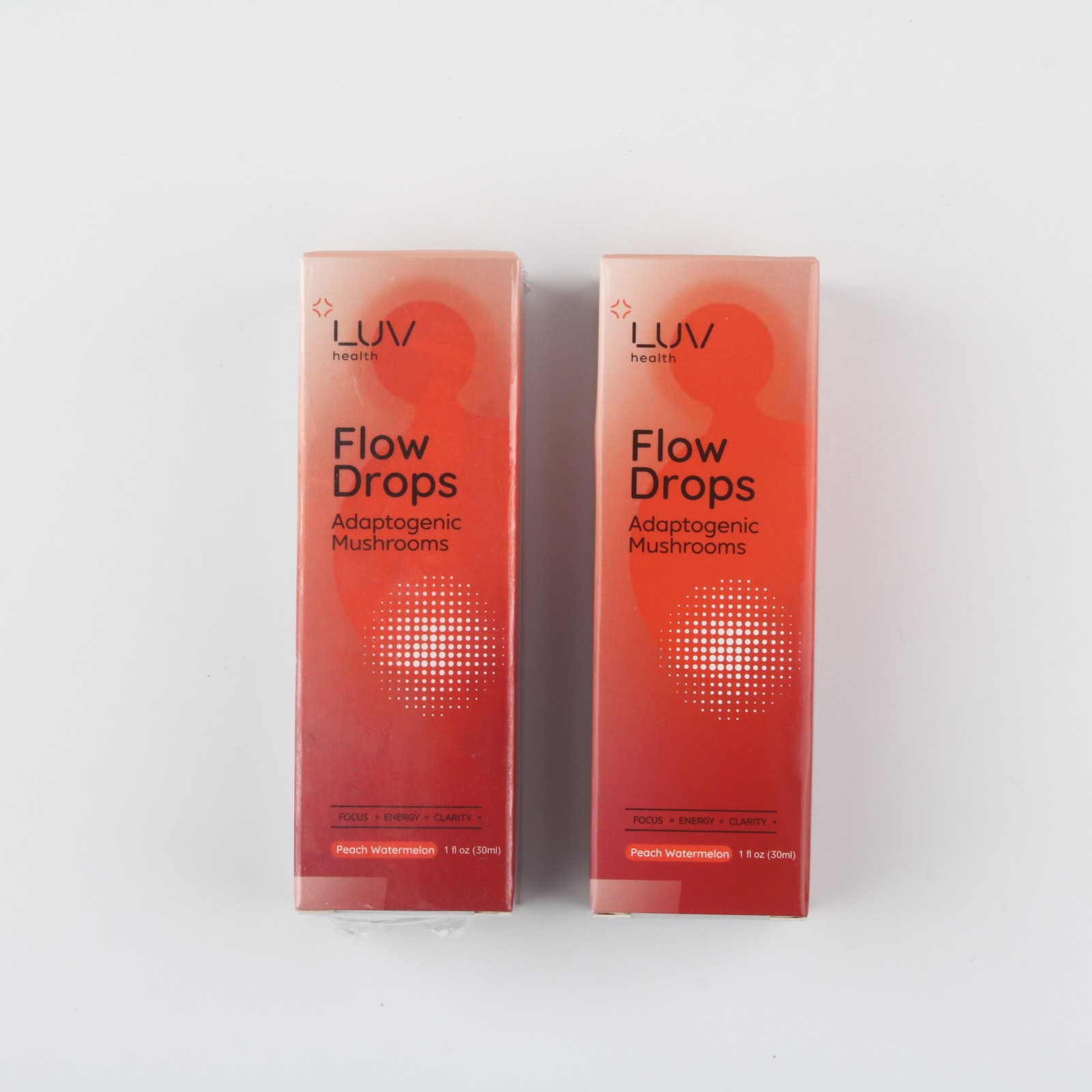LUV Health Flow Drops-Adaptogen Mushroom Blend-Peach Watermelon Flavor (1-3pack)