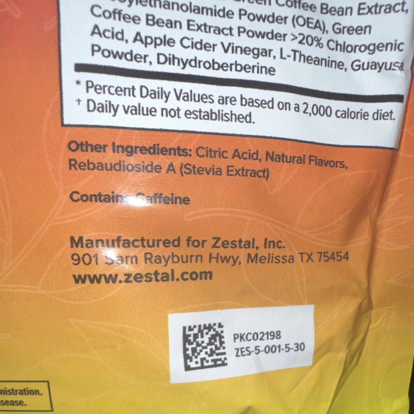 Zestal Trim Mango Pineapple Weight loss Supplement Powder 126g Vegan Gluten Free