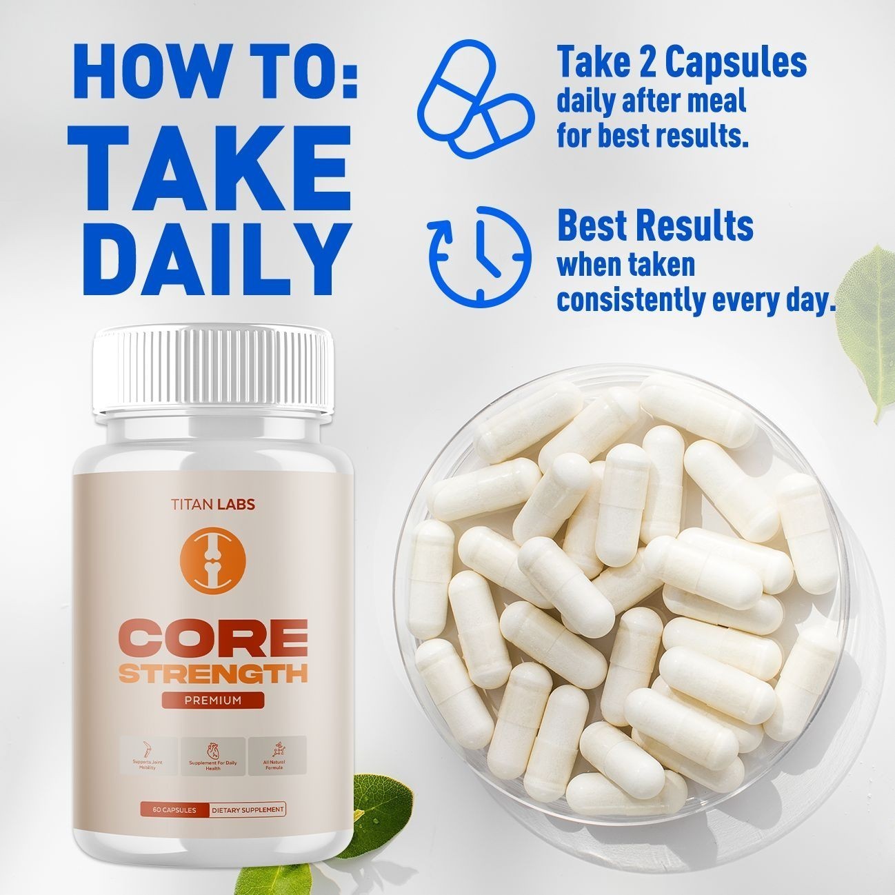 1-3 Pack Core Strength Joint Support Advanced Formula CoreStrength 60 Capsules