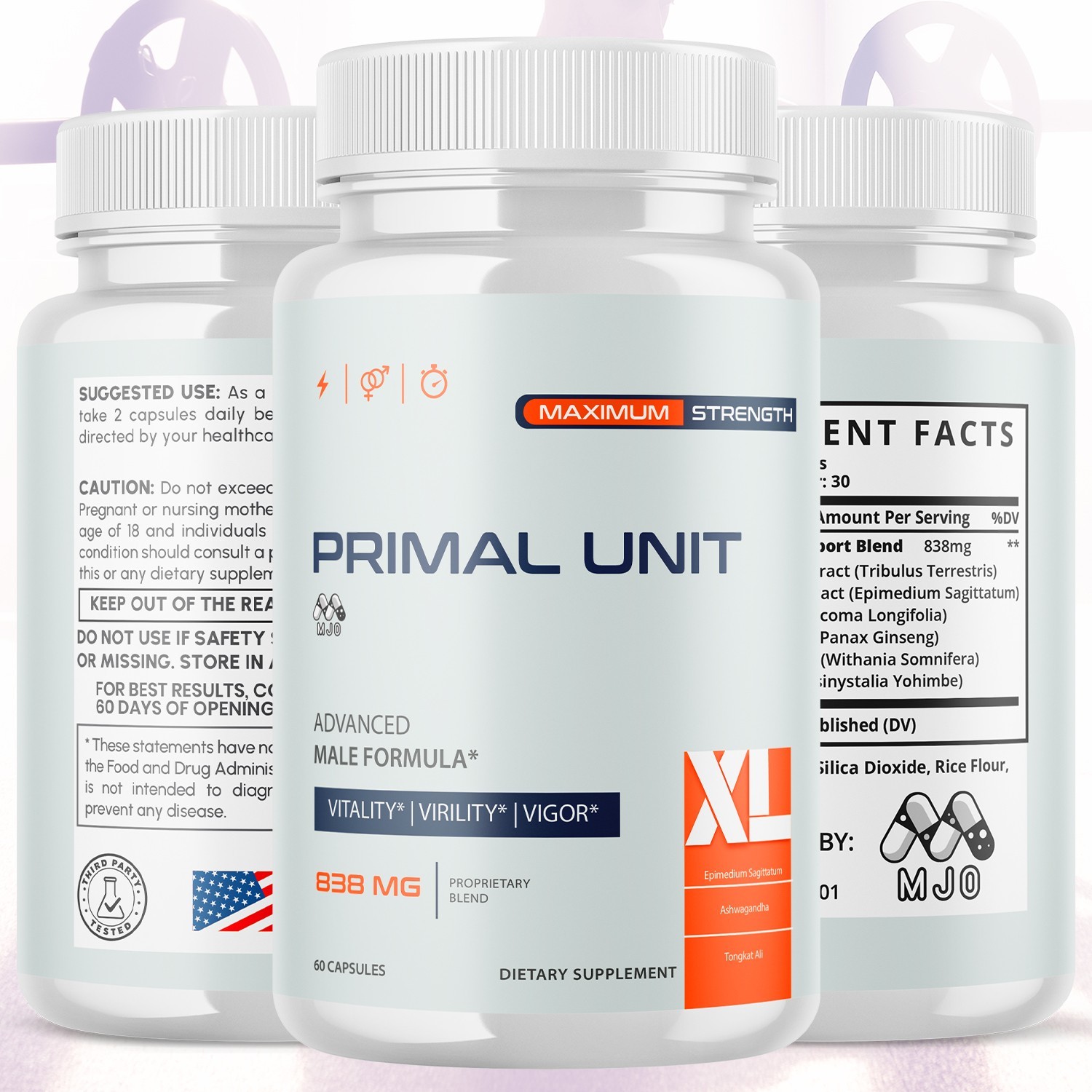 (2 Pack) Primal Unit XL Advanced Male Health Support PrimalUnitXL 120 Capsules
