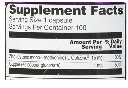 Vitacost Zinc & Copper – 100 Capsules EXPIRATION. 11/2026