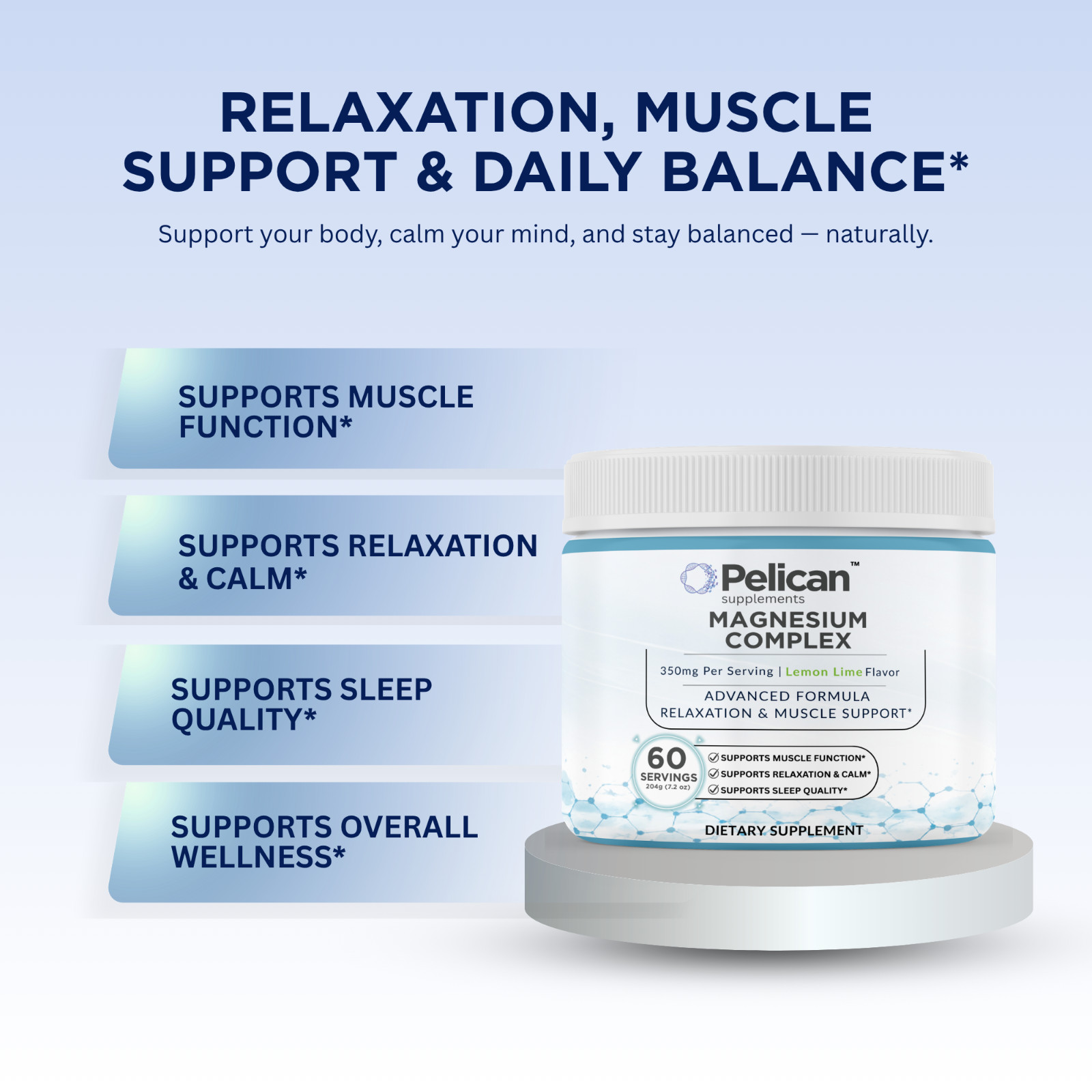 Pelican Magnesium Complex Powder – Relaxation & Muscle Support