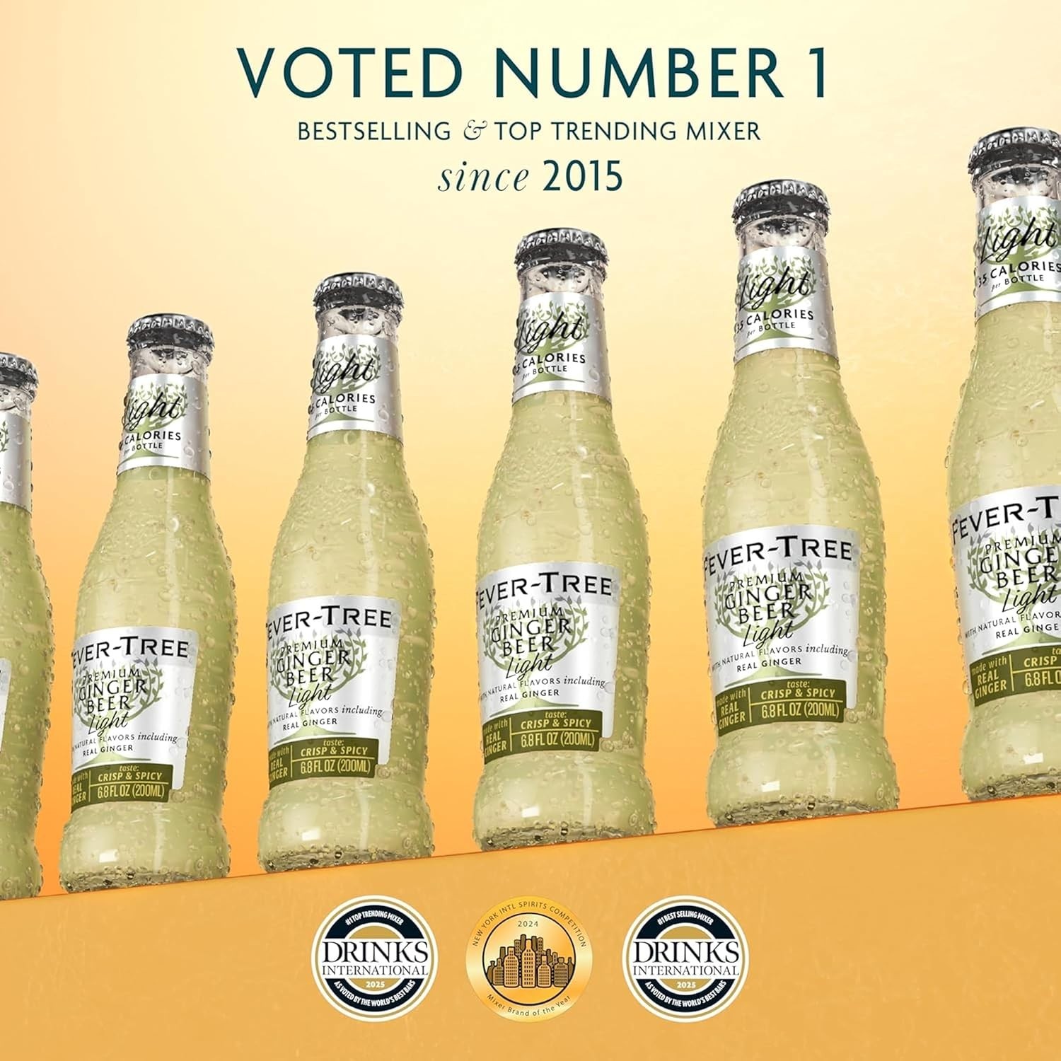 Fever-Tree Light Ginger Beer, 6.8 fl oz (24 Bottles) Lower in Calories