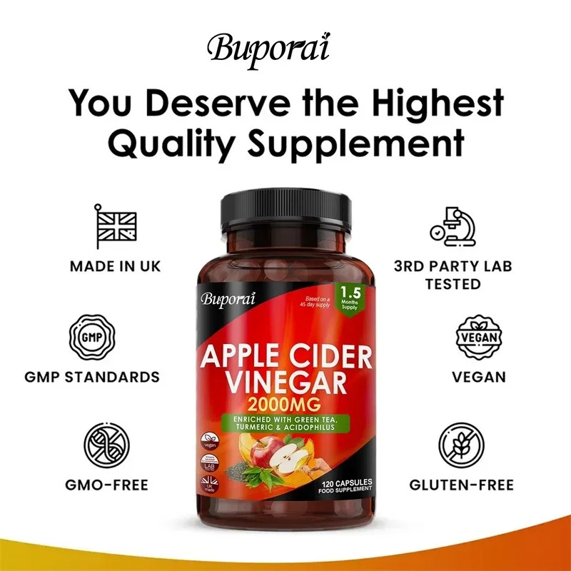 Apple Cider Vinegar 240pcs,Fat Burning,Weight Management,Detox,Improve Digestion