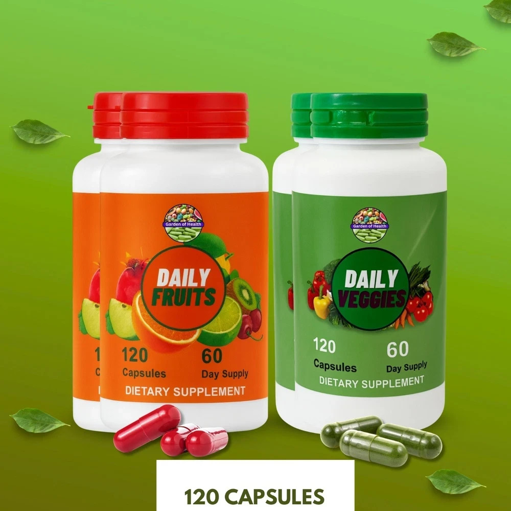 Garden Of Health Daily Fruits Veggies Capsules Whole Food Supplement 240 Caps&