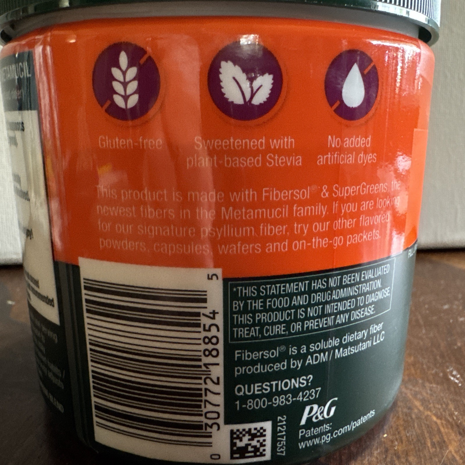 Metamucil Supergreens Digestive Blend Fiber Supplement 5.5 oz Kiwi Apple 12/26