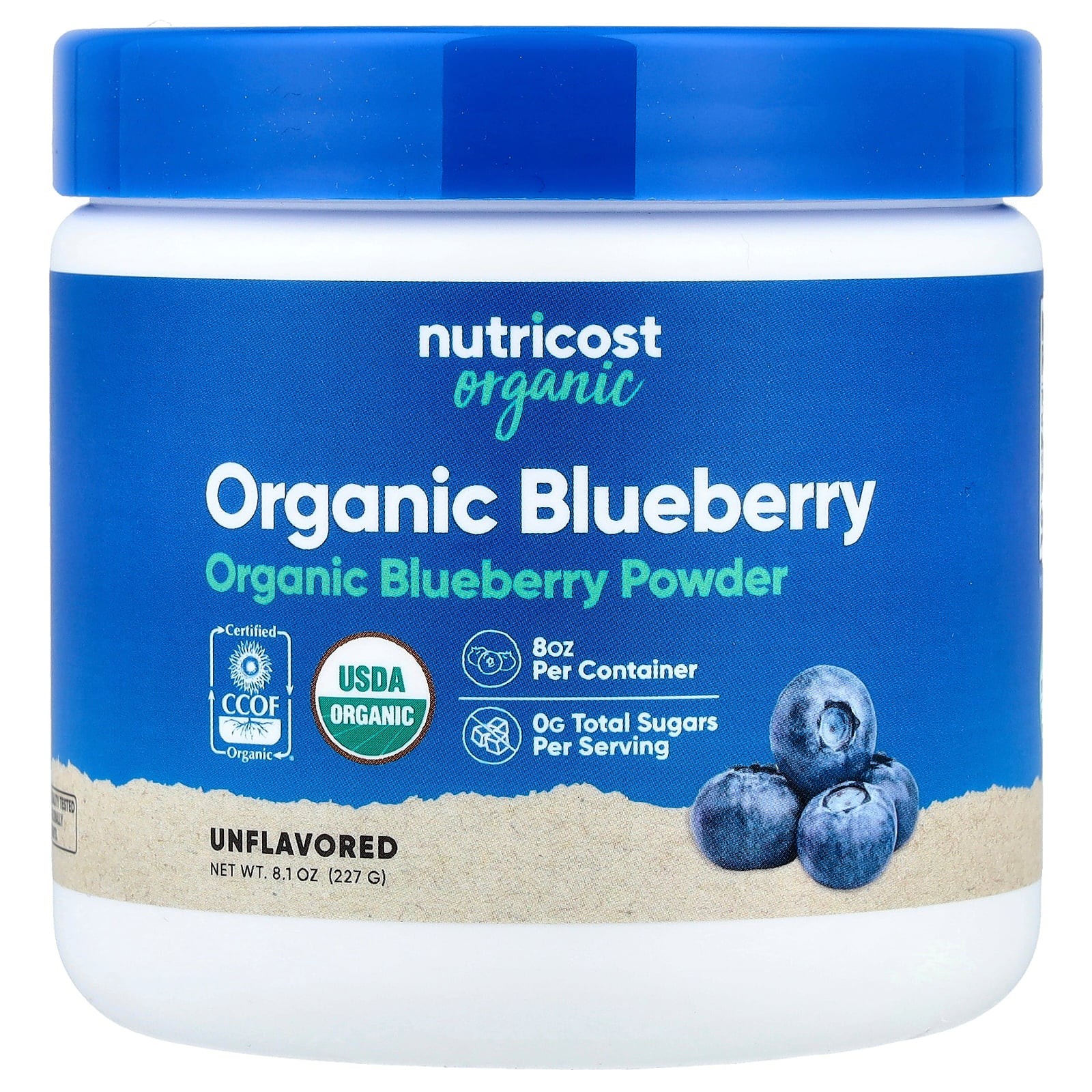 2 X Nutricost, Organic Blueberry Powder, Unflavored, 8.1 oz (227 g)