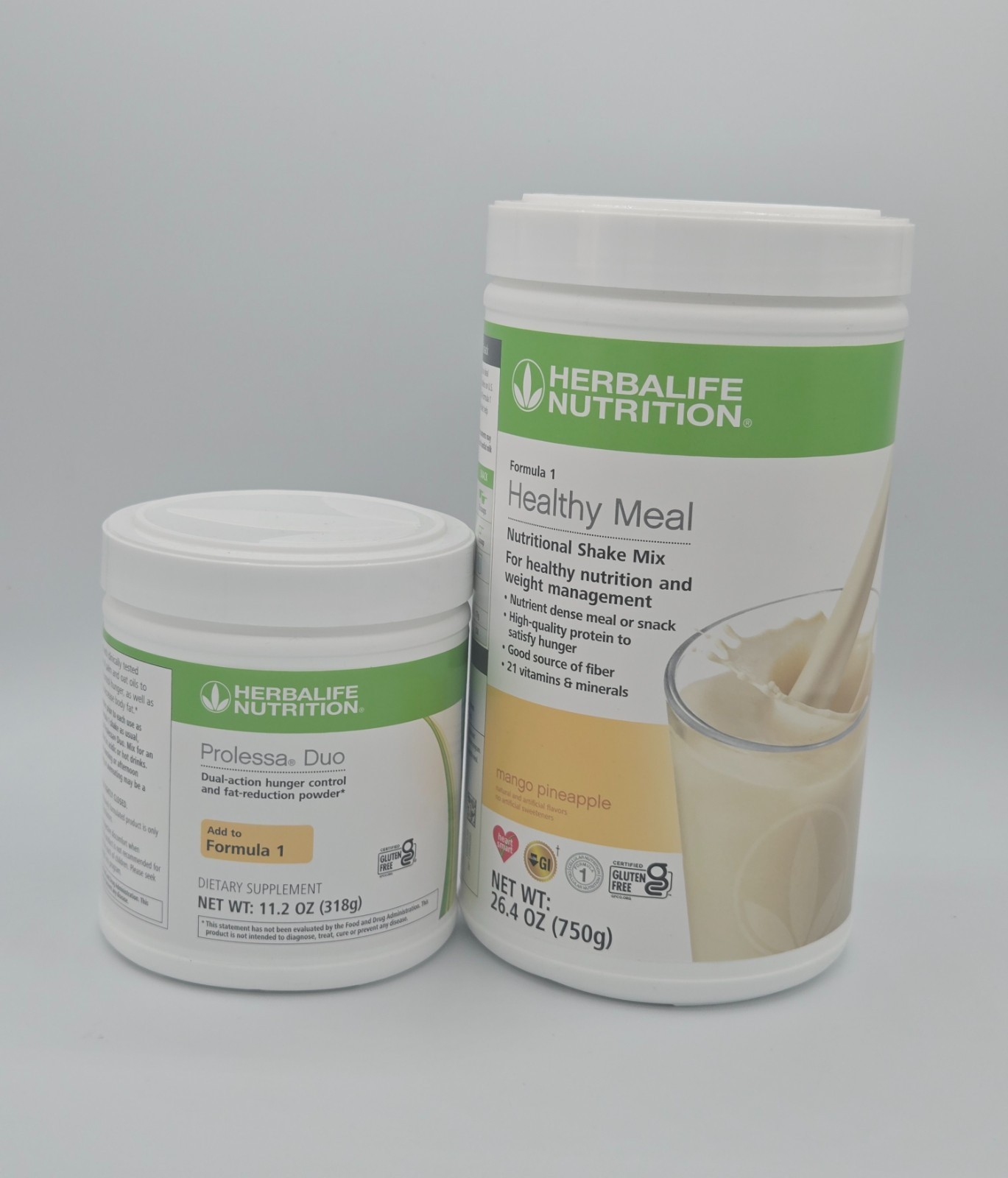 HERBALIFE NUTRITION Mango Pineapple Formula 1 Shake Mix 26.4 oz and Prolessa Duo
