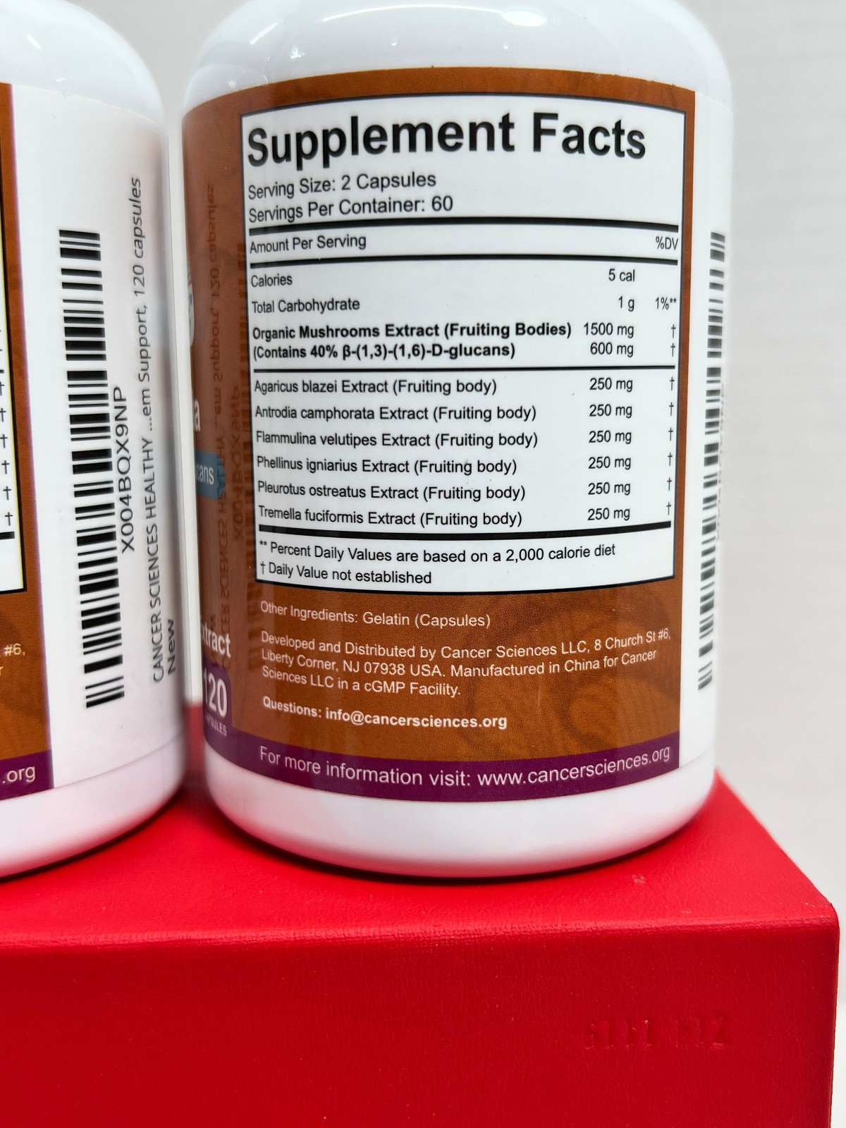Lot of 2 Bottles Healthy Living Skin Wellness Supplement, Mushroom Extract