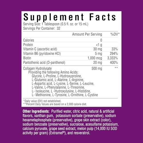 Rejuvicare Liquid Collagen Beauty Formula with 16 fl oz (Pack of 1), Purple