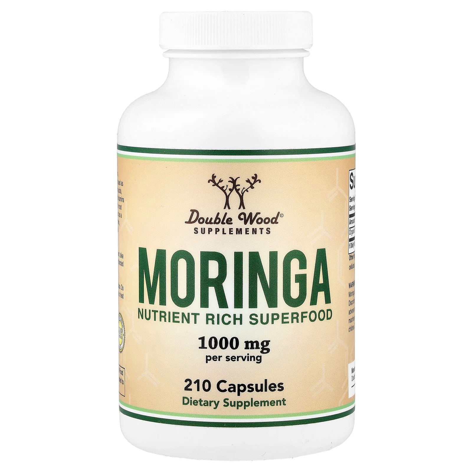 2 X Double Wood Supplements, Moringa, 210 Capsules (500 mg per Capsule)