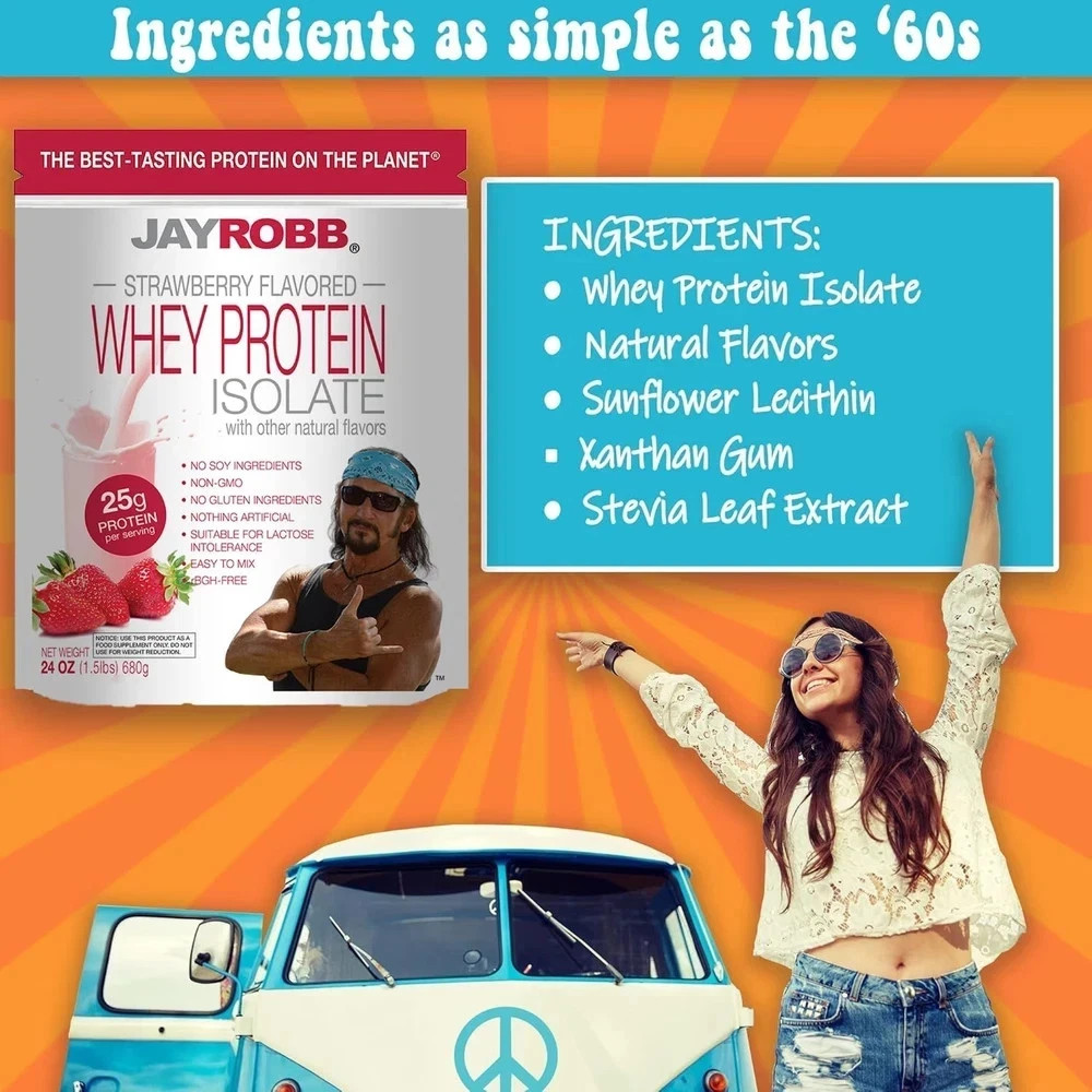 JAYROBB Whey Protein 1.5 Pound, Strawberry