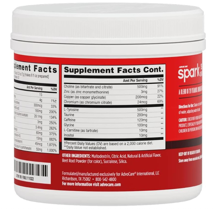 AdvoCare Spark Focus & Energy Drink Powder, Cherry, 42 Servings