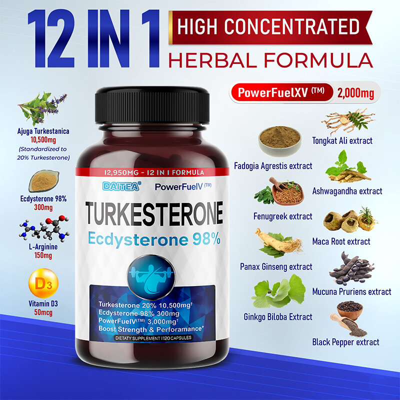 Turkesterone 10,500mg 120 Capsules Improve Performance Stamina Increase Muscle