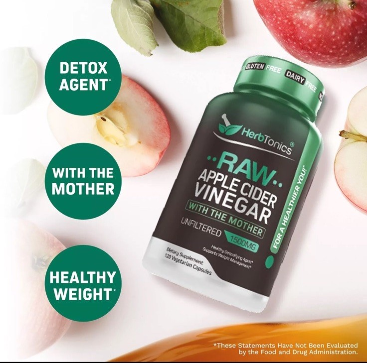 Apple Cider Vinegar Caps with the Mother Detox & Digestive Health 120 ct x 2 Pks