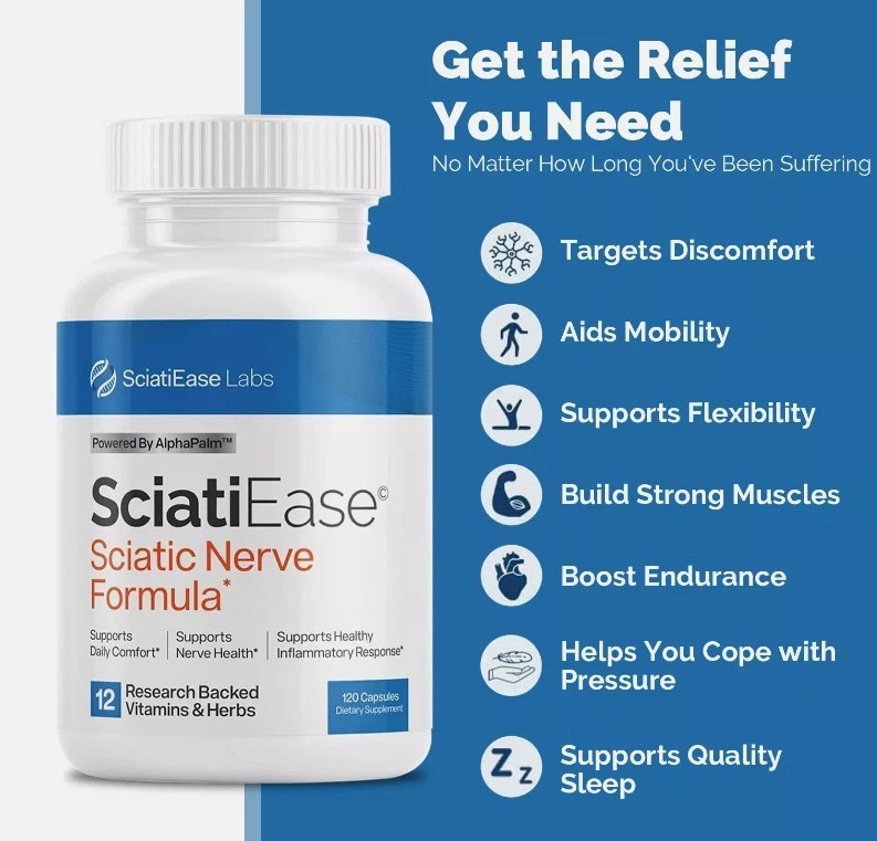 3 package SciatiEase Labs Sciati Ease Sciatic Nerve Formula 120 Cap NEW ! Exp…