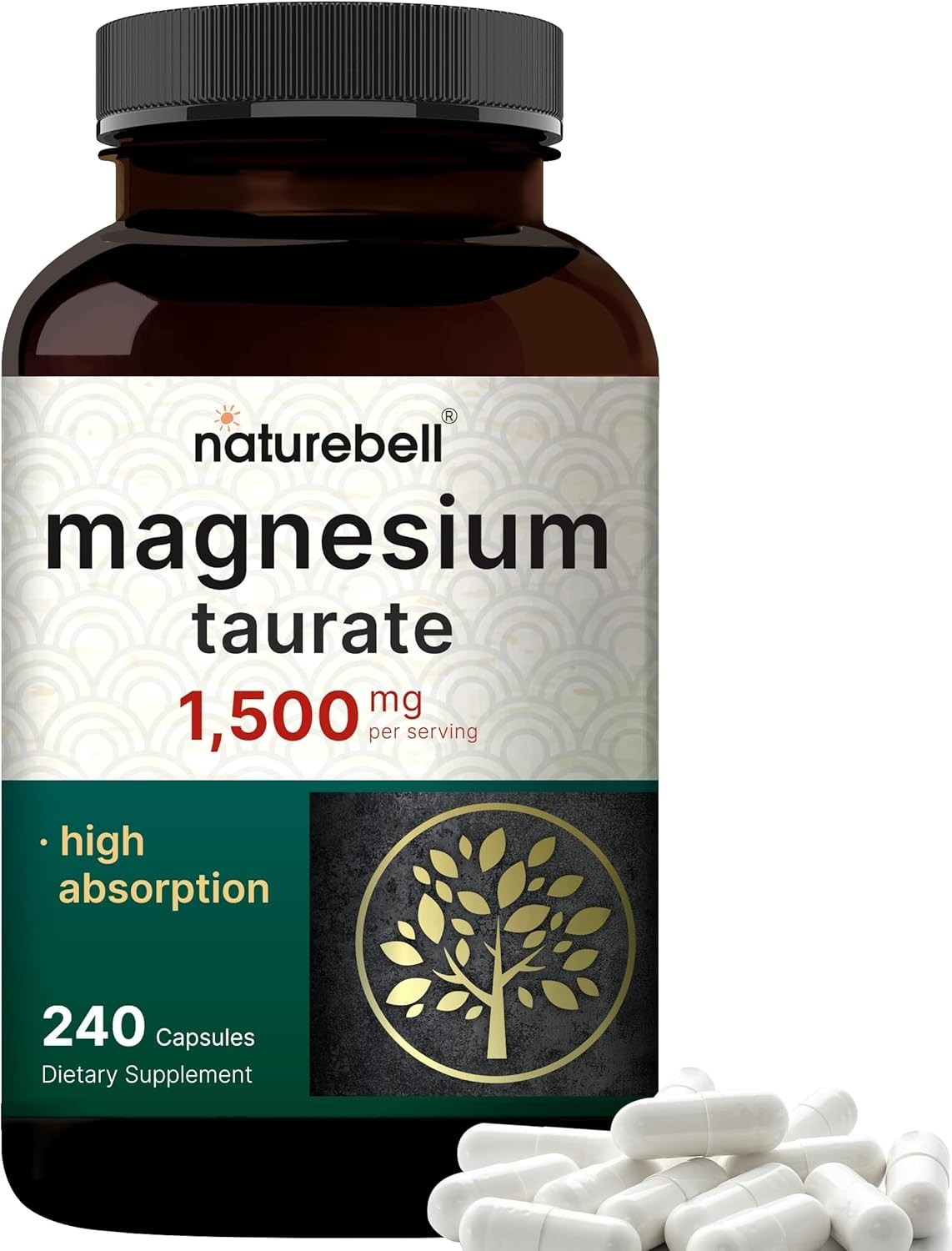 Cápsulas De Magnesio Antiestrés Taurato De Magnesio Puro Y Potasio 240 PACK NEW