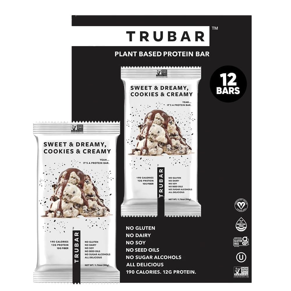 Vegan Protein Bar, Sweet Dreamy Cookies Creamy, Gluten Free, Dairy Free Non GMO