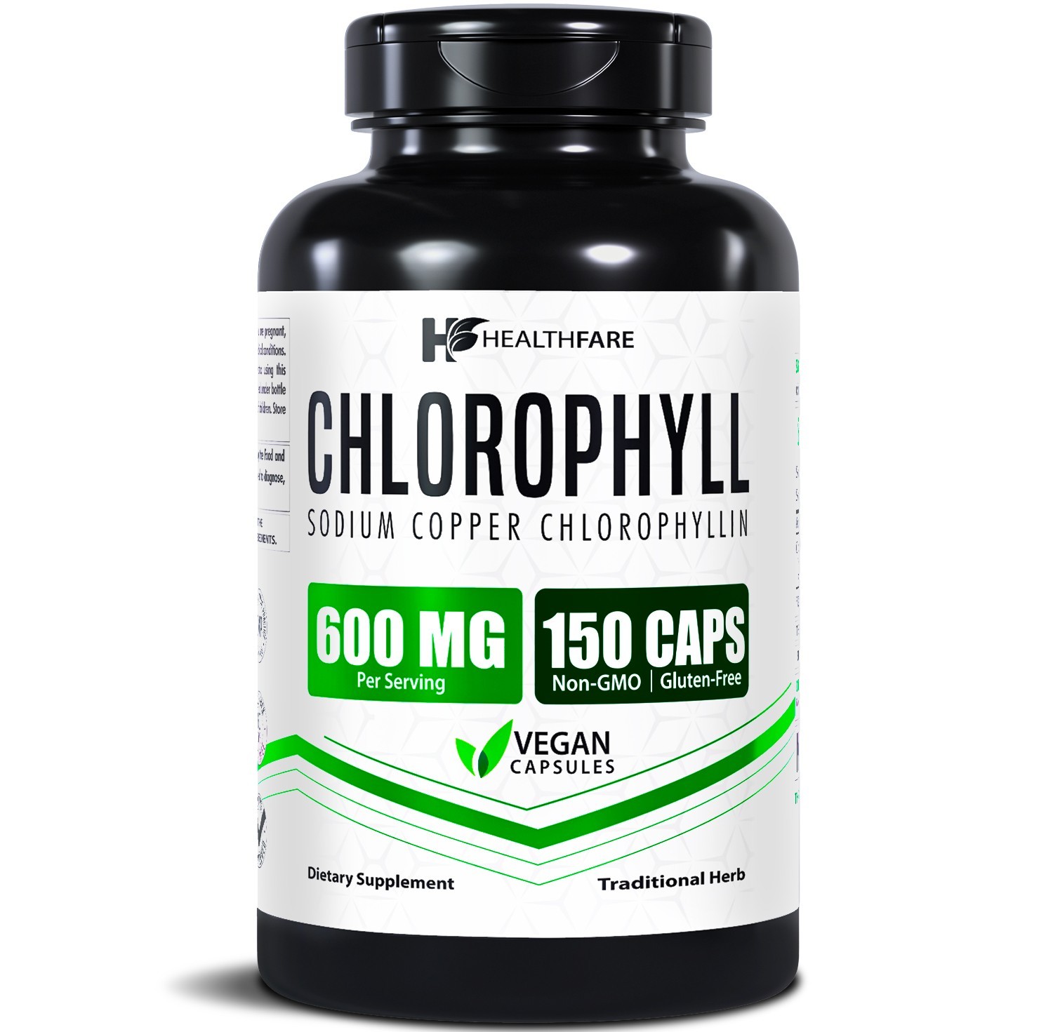 Healthfare Chlorophyll Capsules 600mg | 150 Veg Capsules | Premium Plant-Based