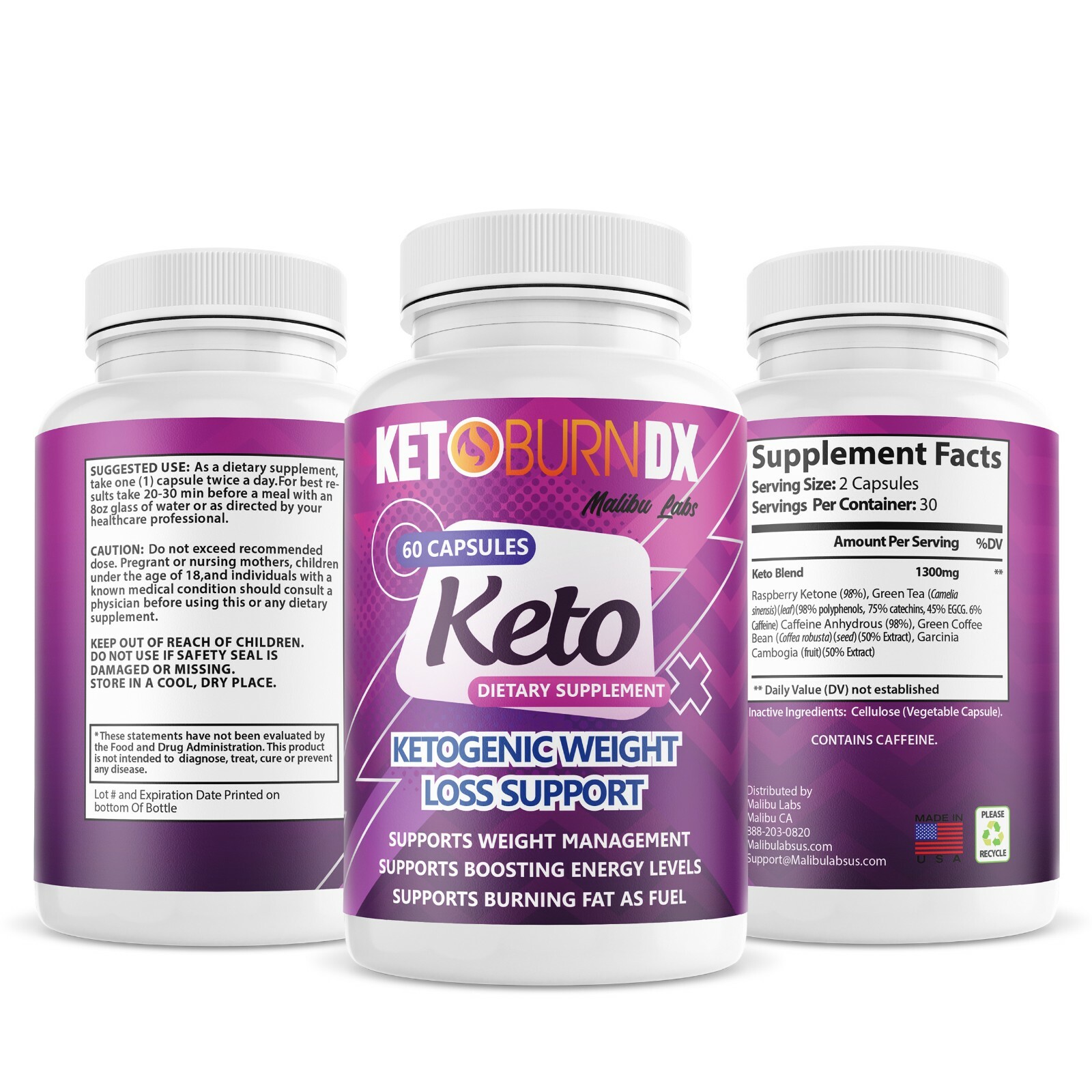 Keto Burn DX, Advanced Formula, Made in The USA, (2 Bottle Pack), 60 Day Supply