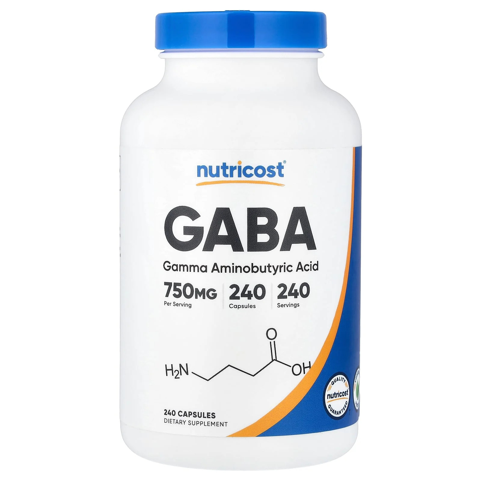 2 X Nutricost, GABA, 750 mg, 240 Capsules