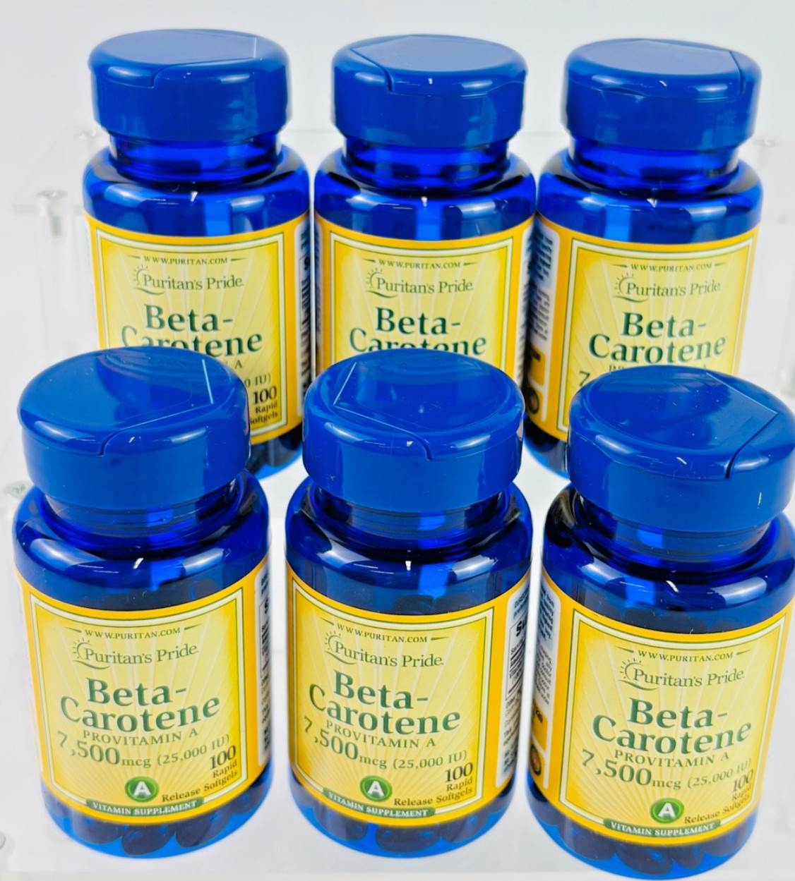 Puritan’s Pride Beta Carotene Provitamin A 7,500mcg (25,000 IU) Exp 04/2029