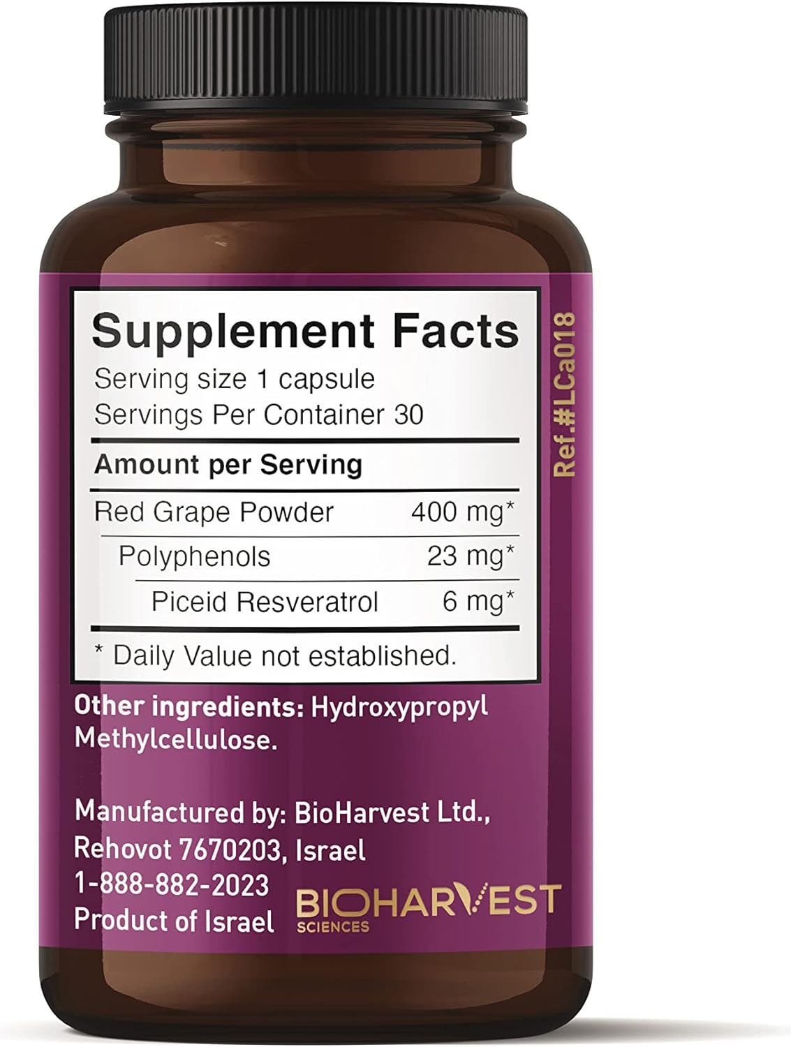 VINIA Blood Flow Capsules Red Grape Powder and Nitric Oxide Supplement 60 Caps